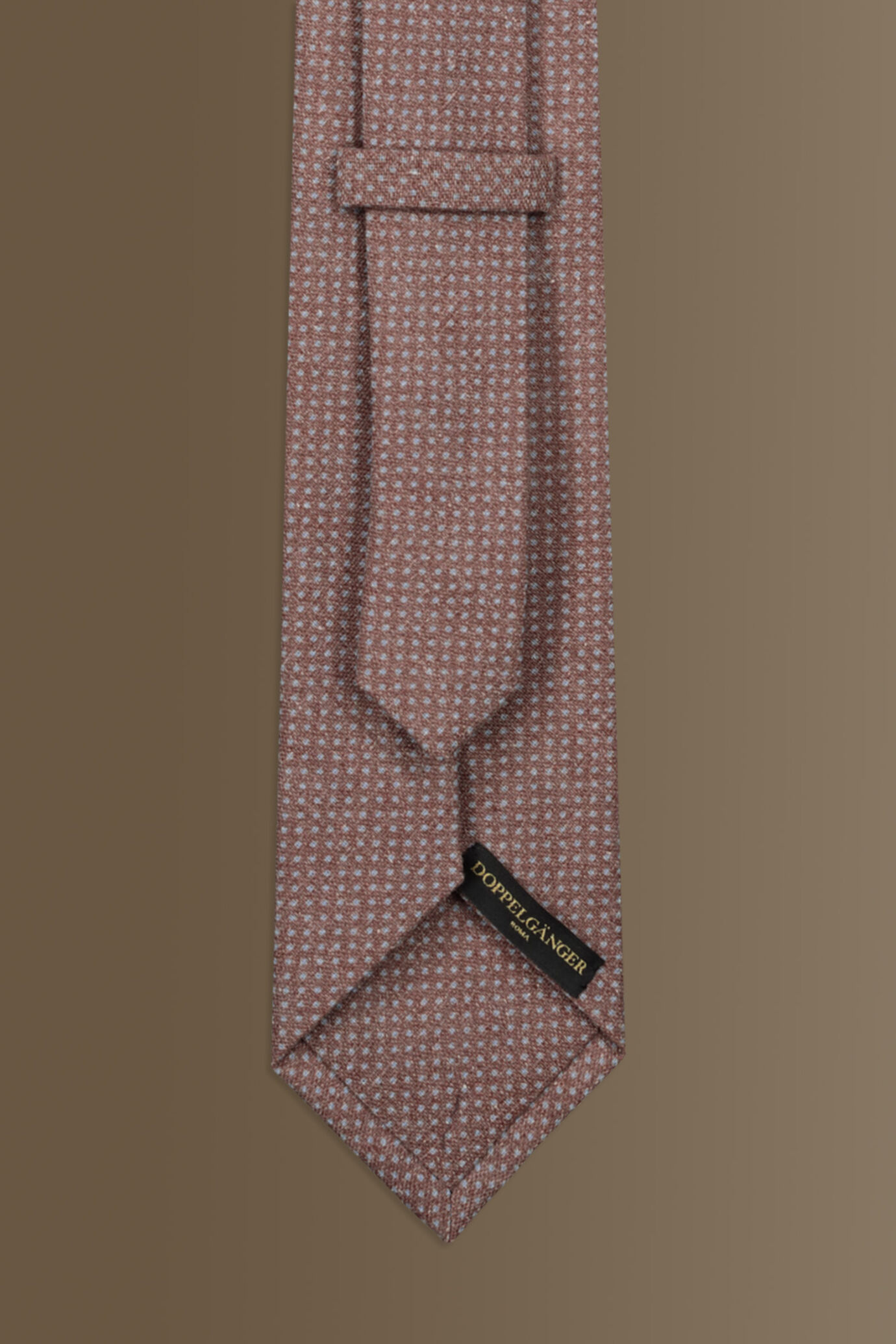 Cravatta uomo brown misto lino fantasia image number 1