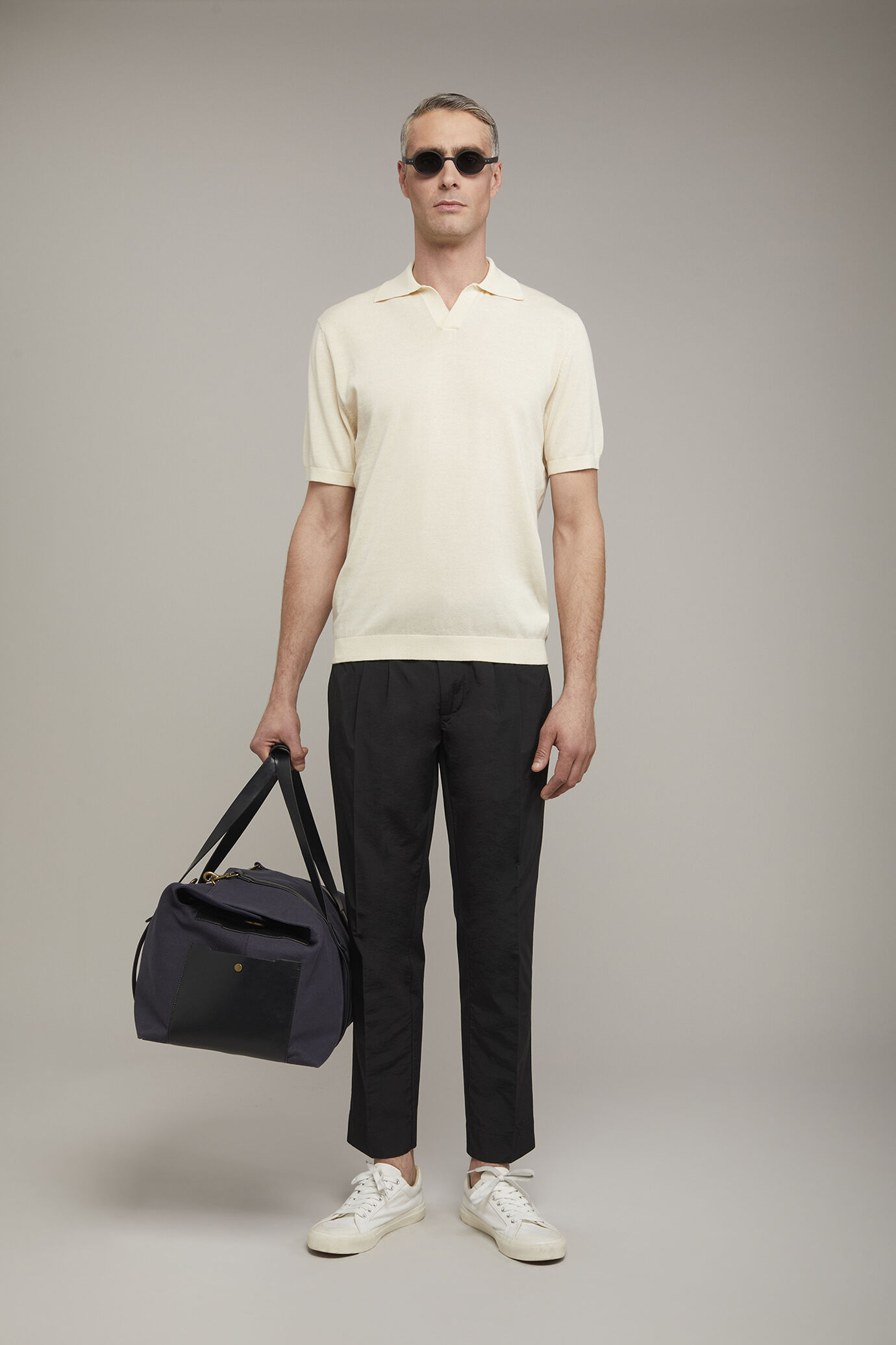 Polo in maglia uomo collo derby 100% cotone con manica corta regular fit