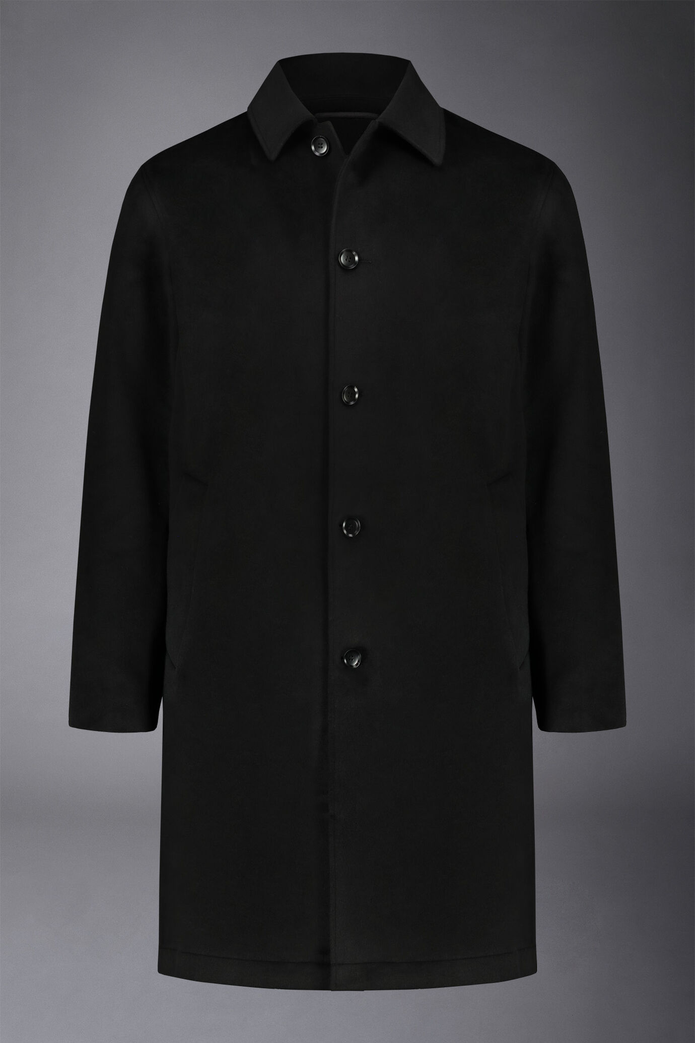 Men's single-breasted wool blend coat