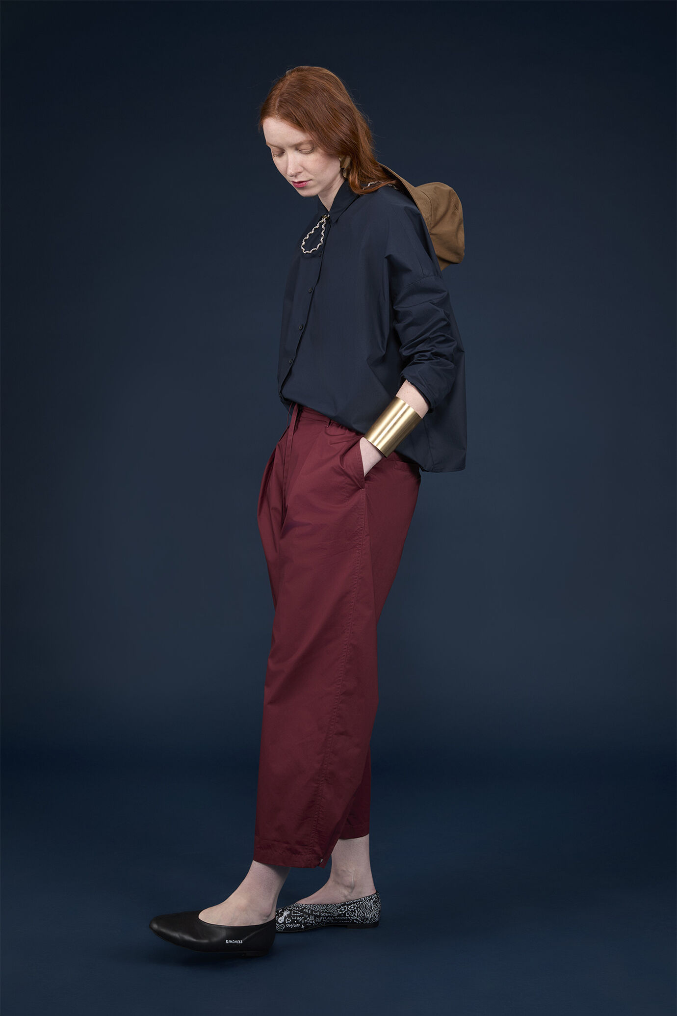 Women's trousers with pleats 100% cotton