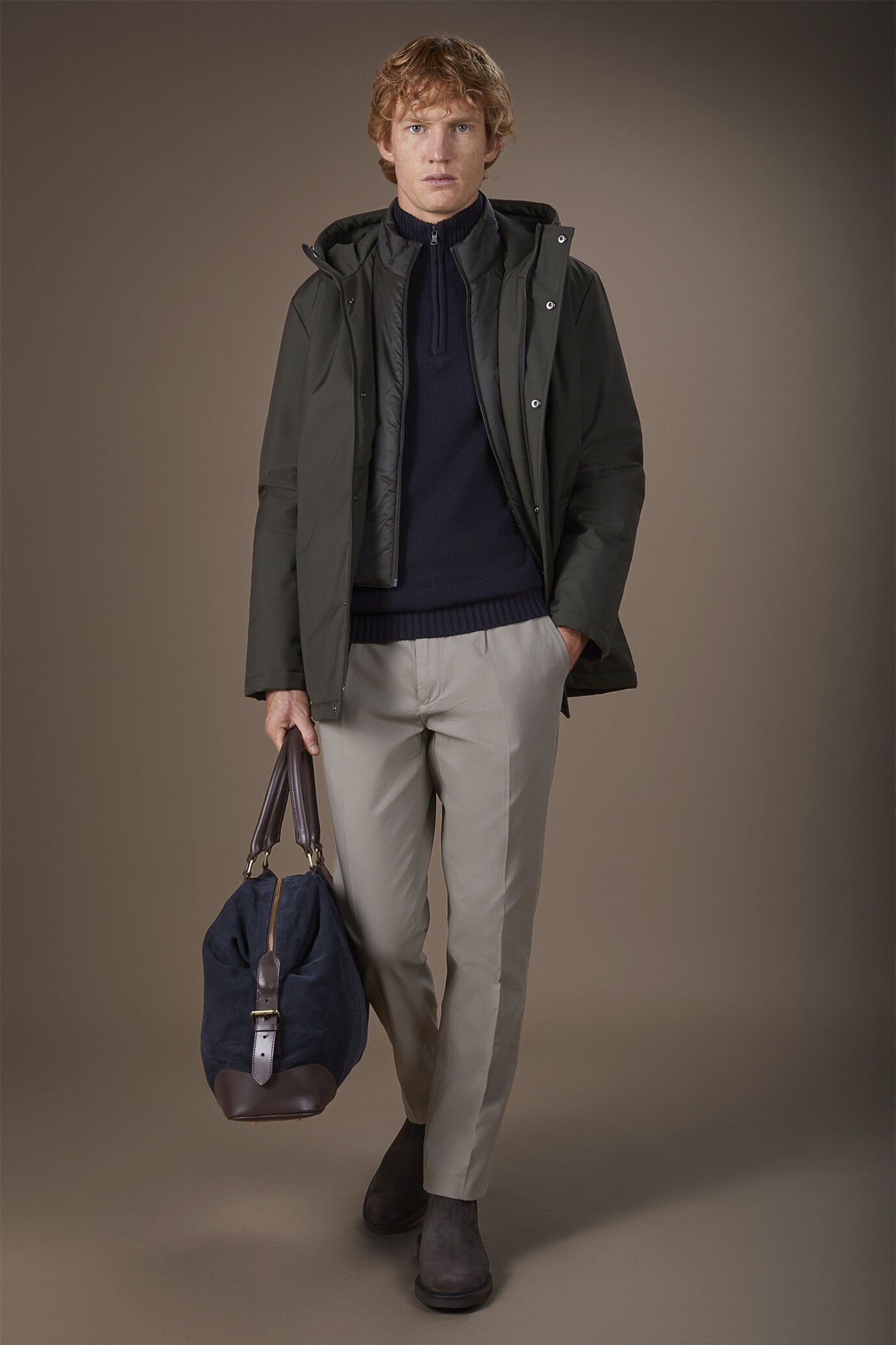 Men's padded jacket in technical fabric regular fit Men's padded jacket in technical fabric regular fit