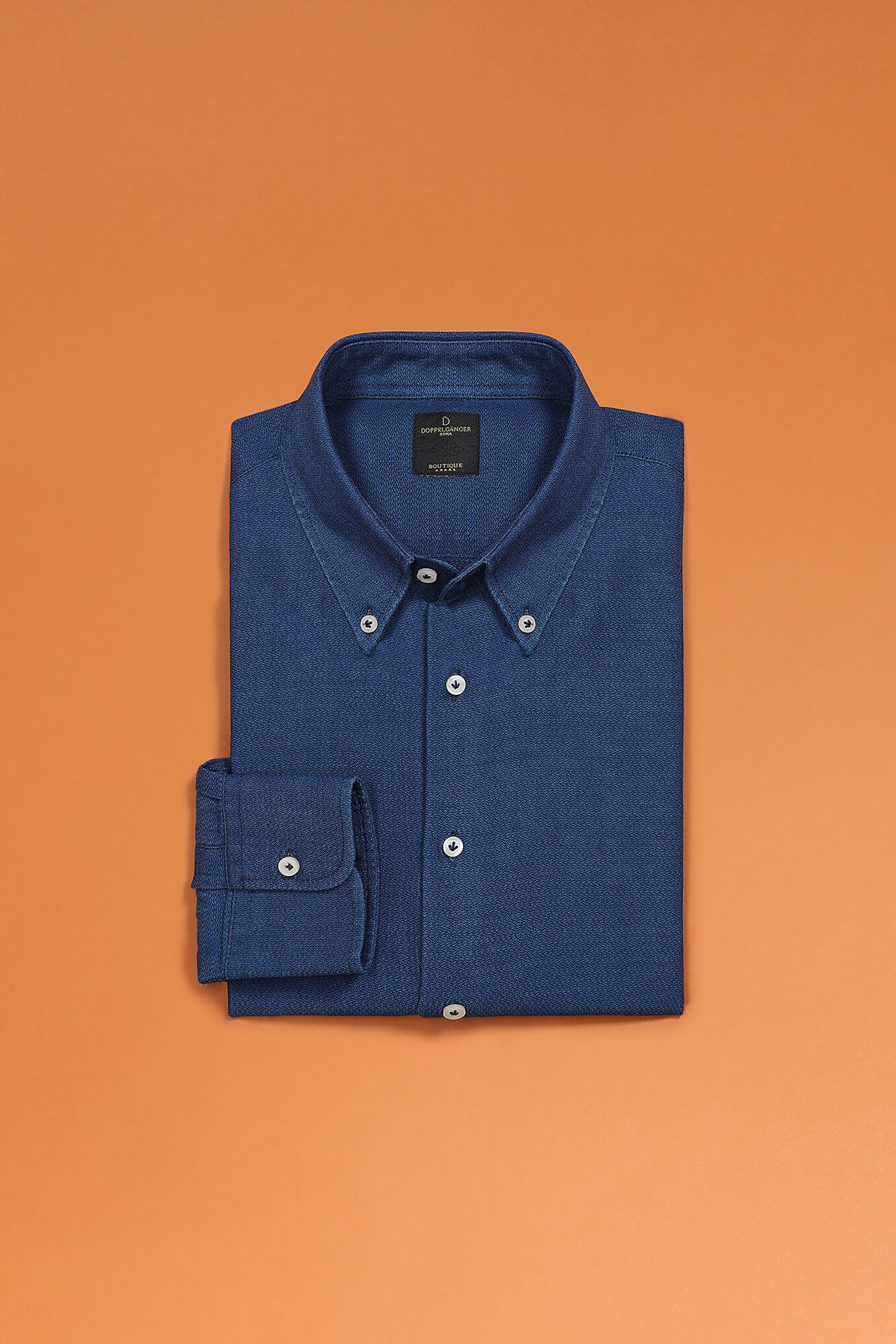 Camicia collo alla francese Button down in denim uomo image number 0