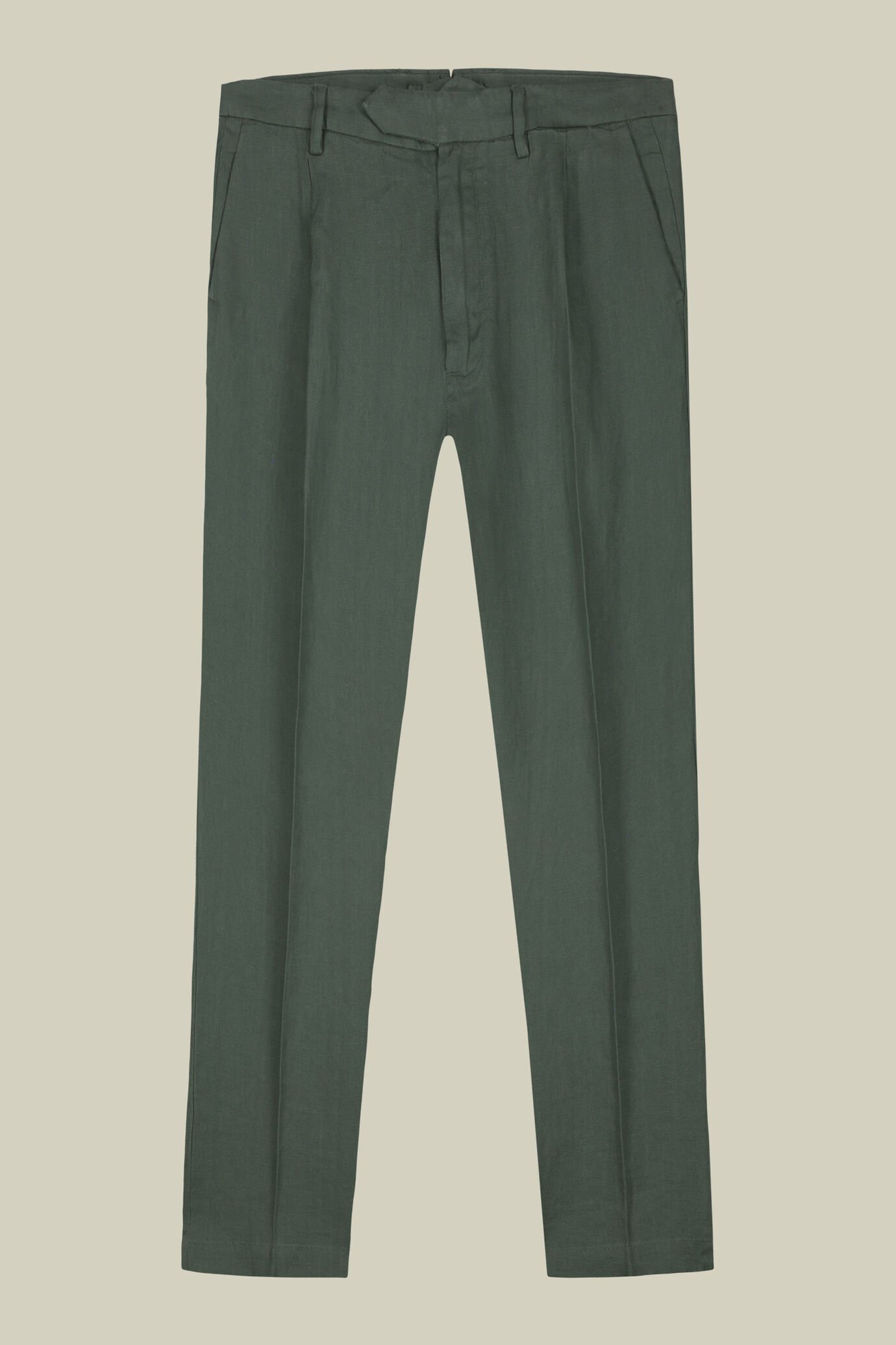 Herrenhose mit 100% Leinen zwei kleinen Bügelfalten und verdeckter Knopfleiste image number 4