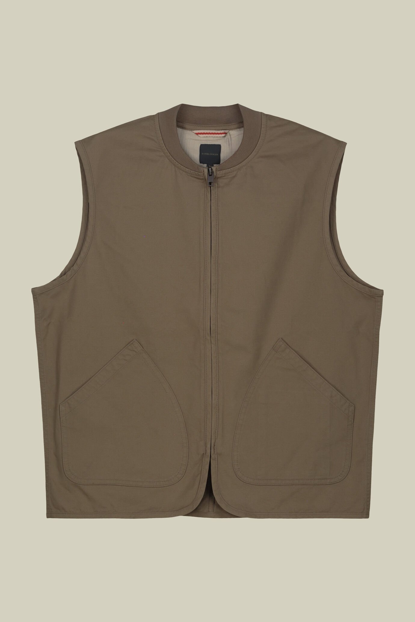 Giubbino gilet in 100% cotone twill con in zip image number 4