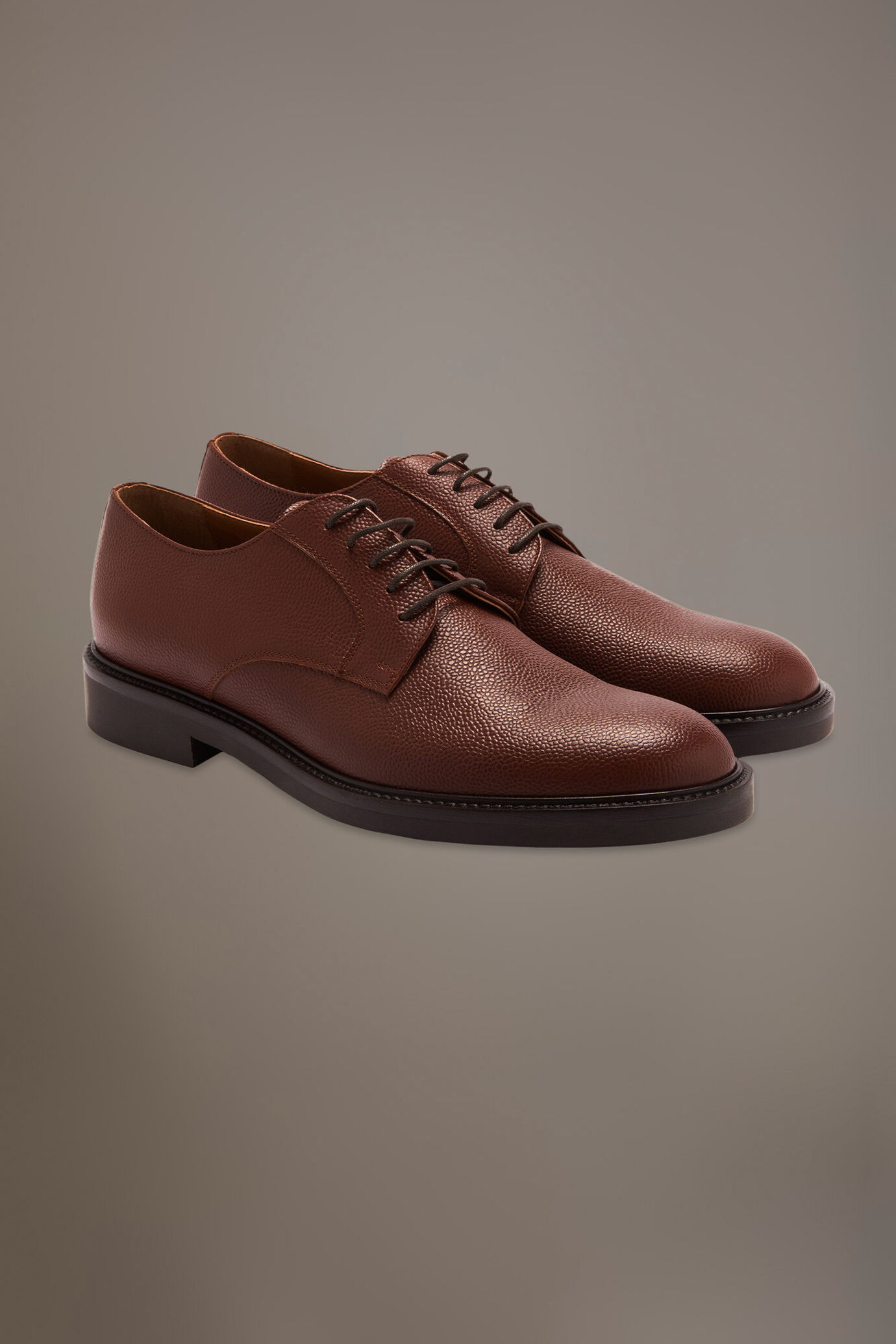 Derby shoes - drummed leather - 100% leather image number 1