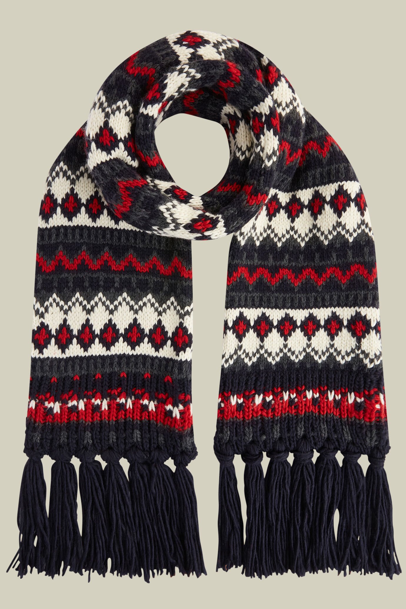 Sciarpa uomo in maglia con fantasia norvegese