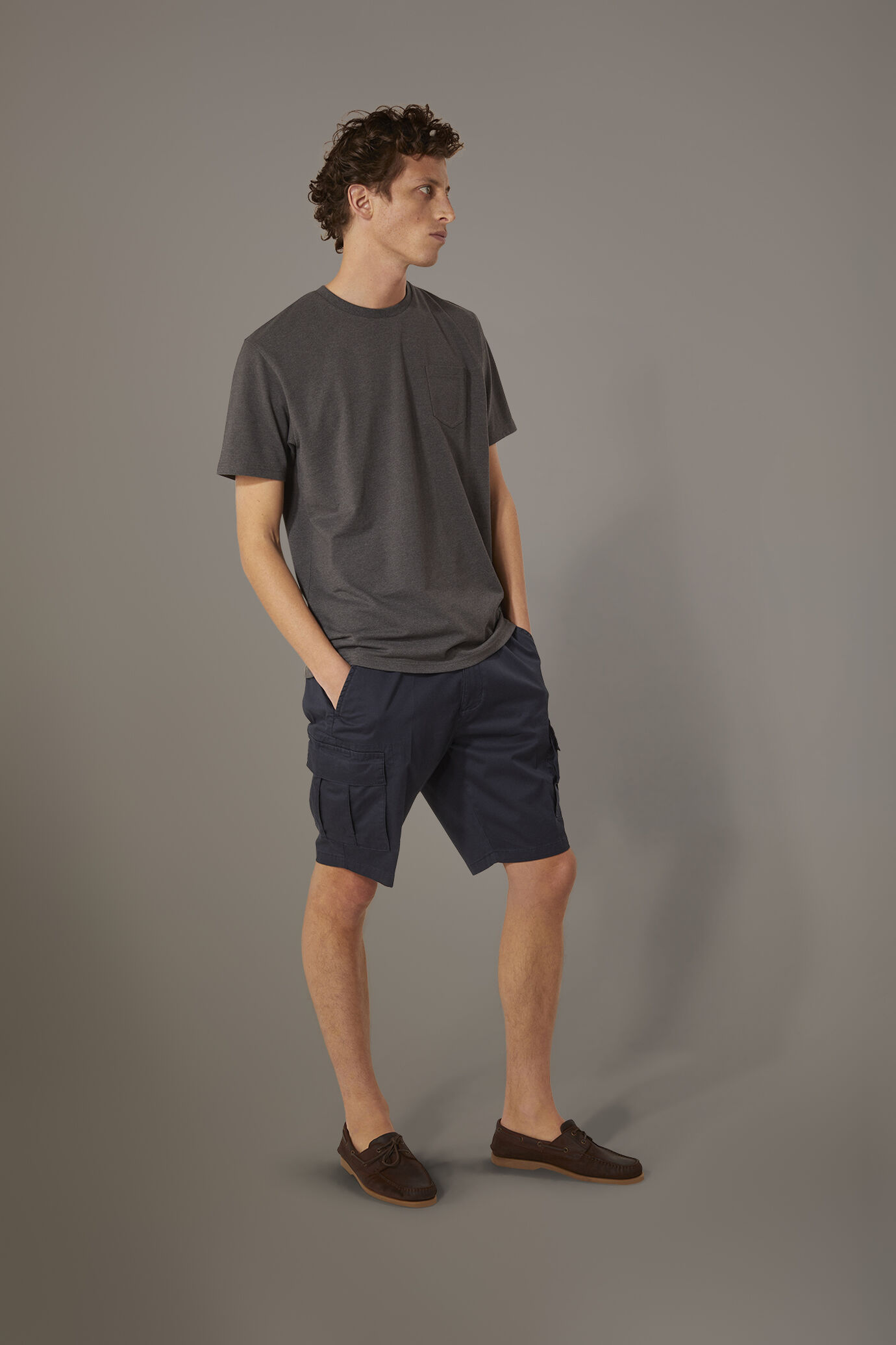 Cargo Bermuda shorts twill construction image number 1