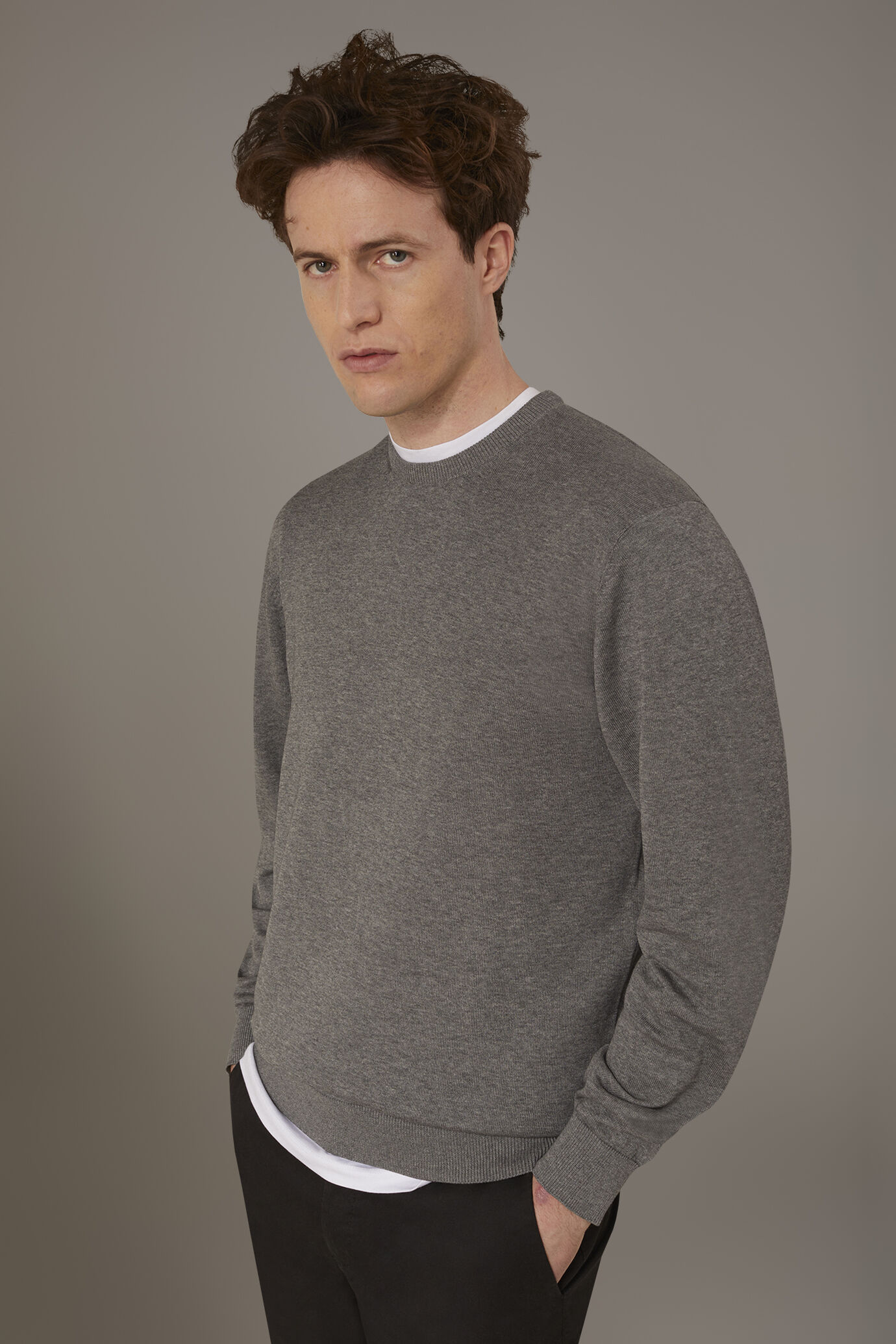 Maglia girocollo 100% cotone image number 1