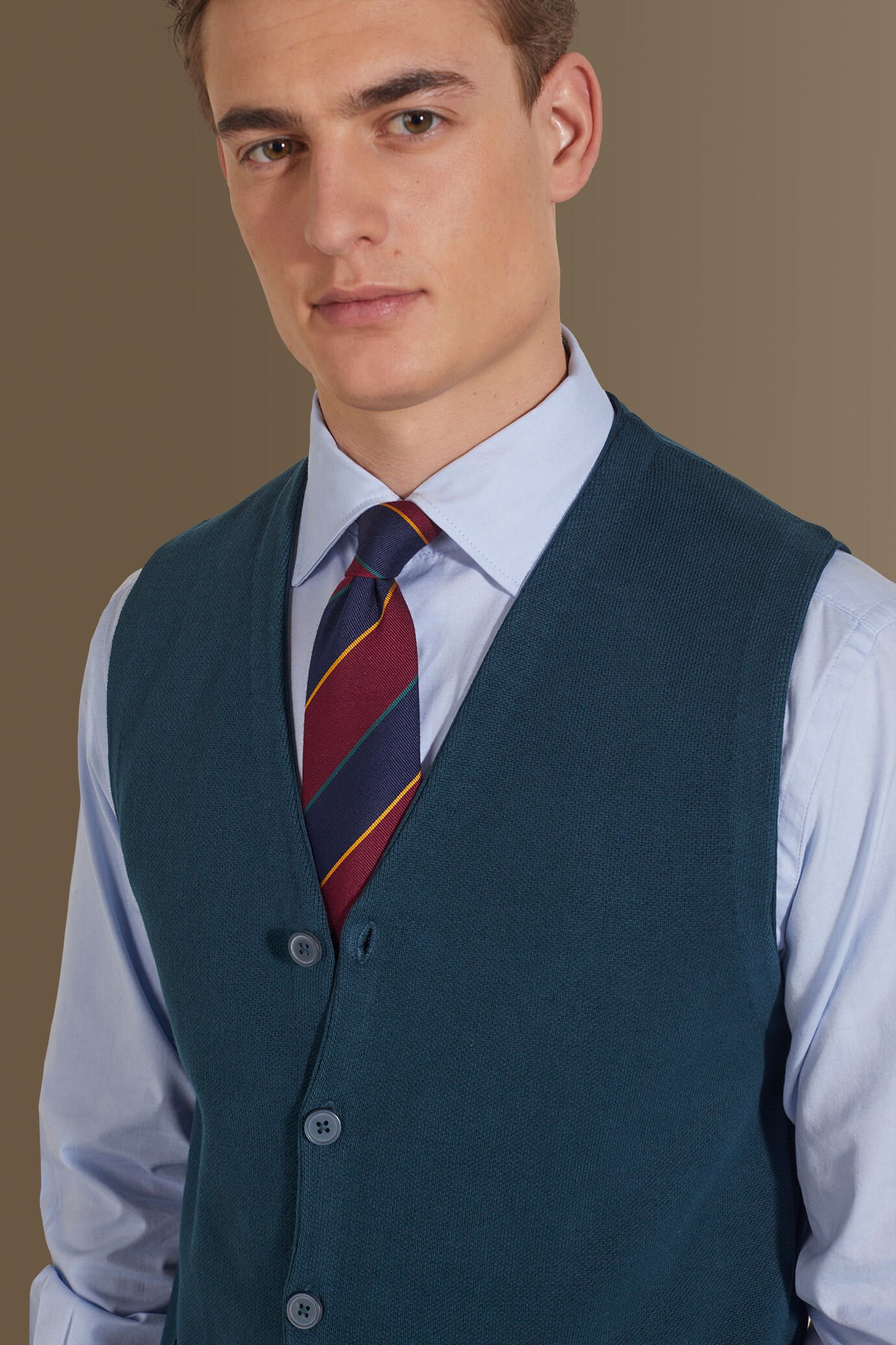 Gilet in maglia monopetto uomo puro cotone image number 1