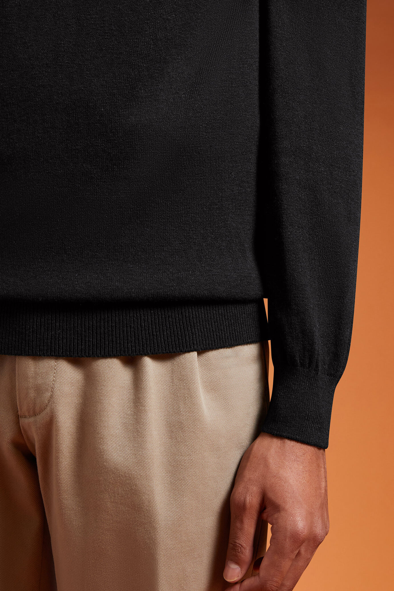 Men's regular fit turtleneck jumper in wool and cotton image number 3