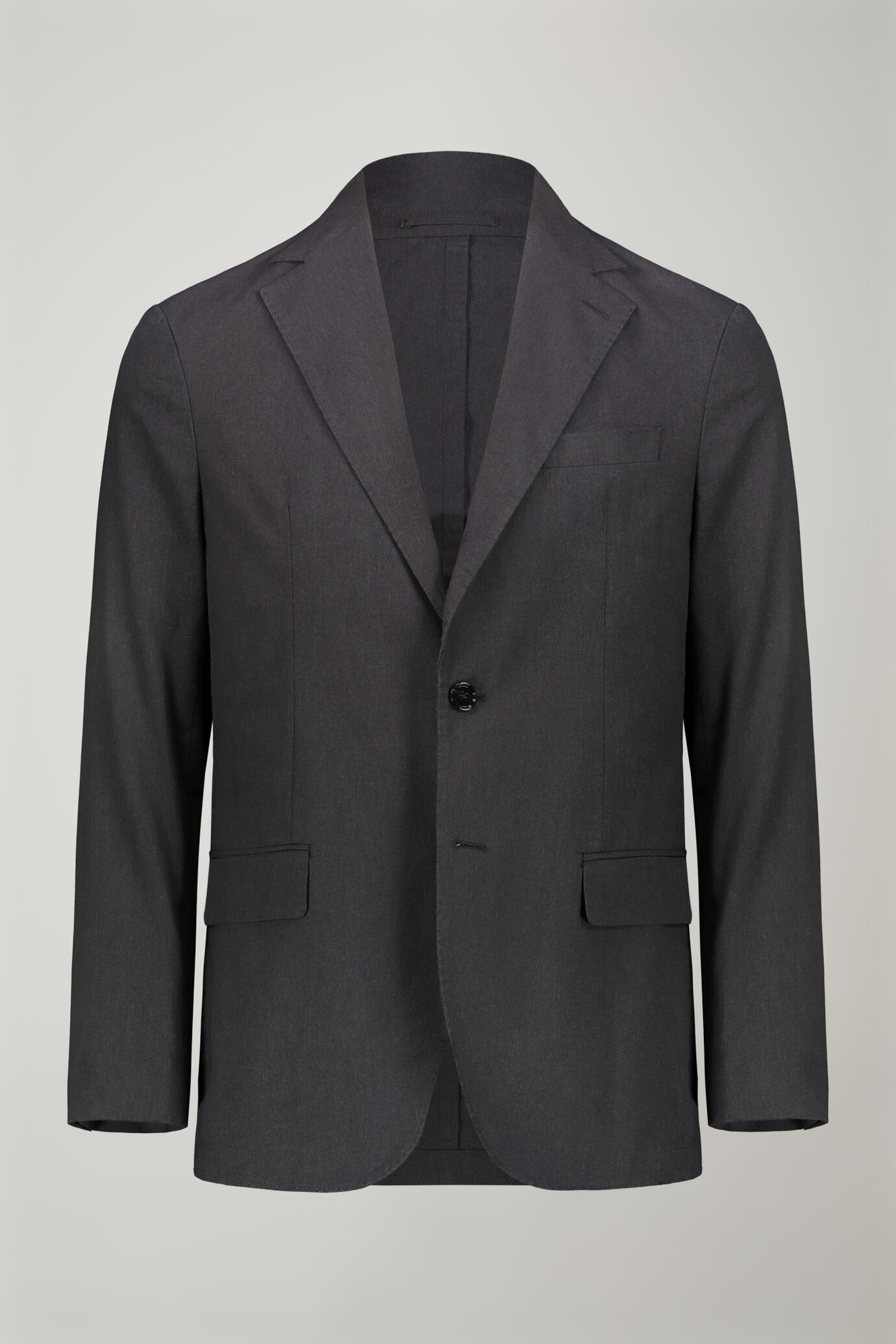 Veste homme à simple boutonnage, non doublée avec poches à rabat, tissu effet flammé coupe régulière image number 4