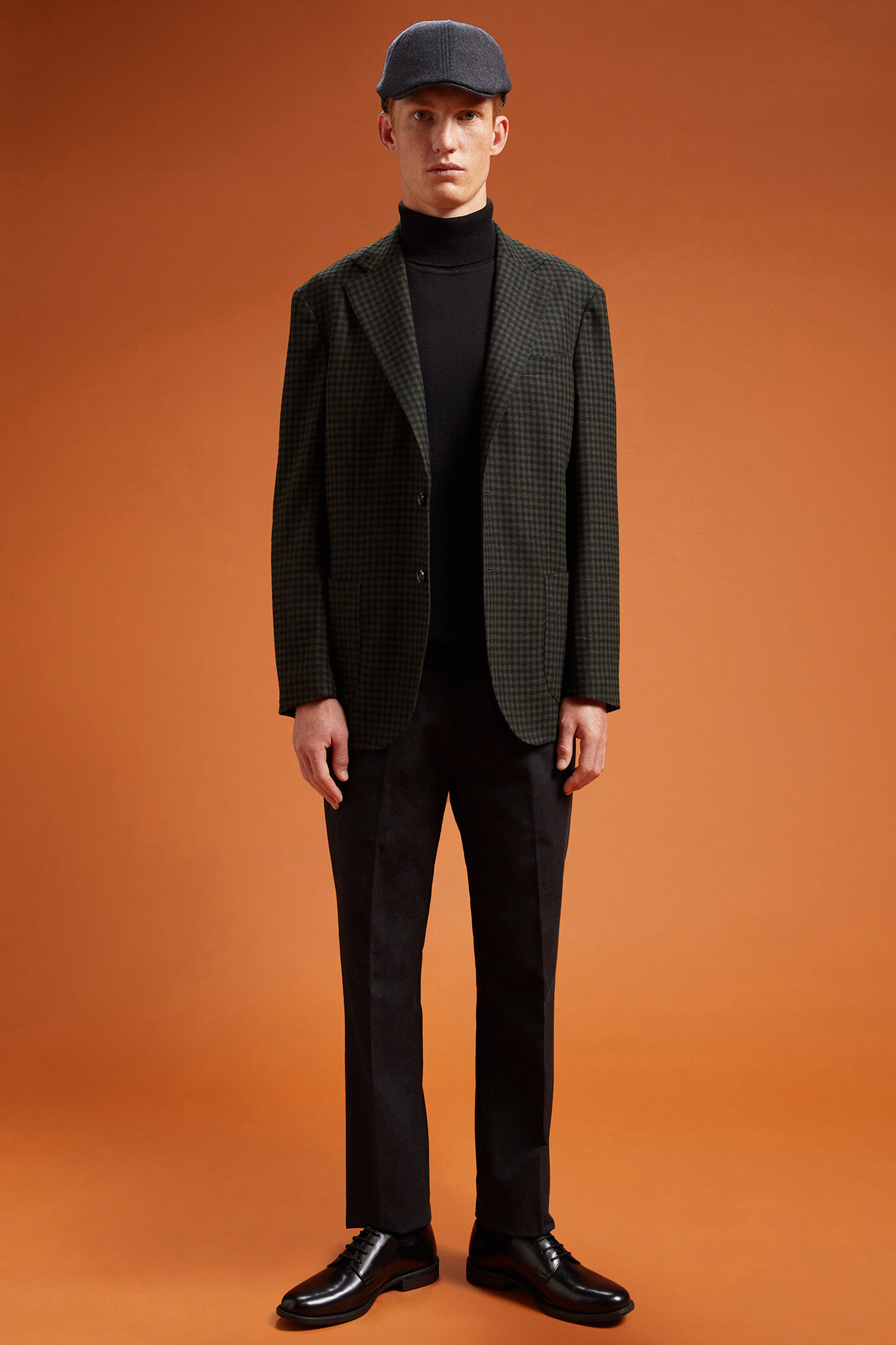 Veste classique à simple boutonnage en polylaine à petits carreaux, coupe classique image number 1