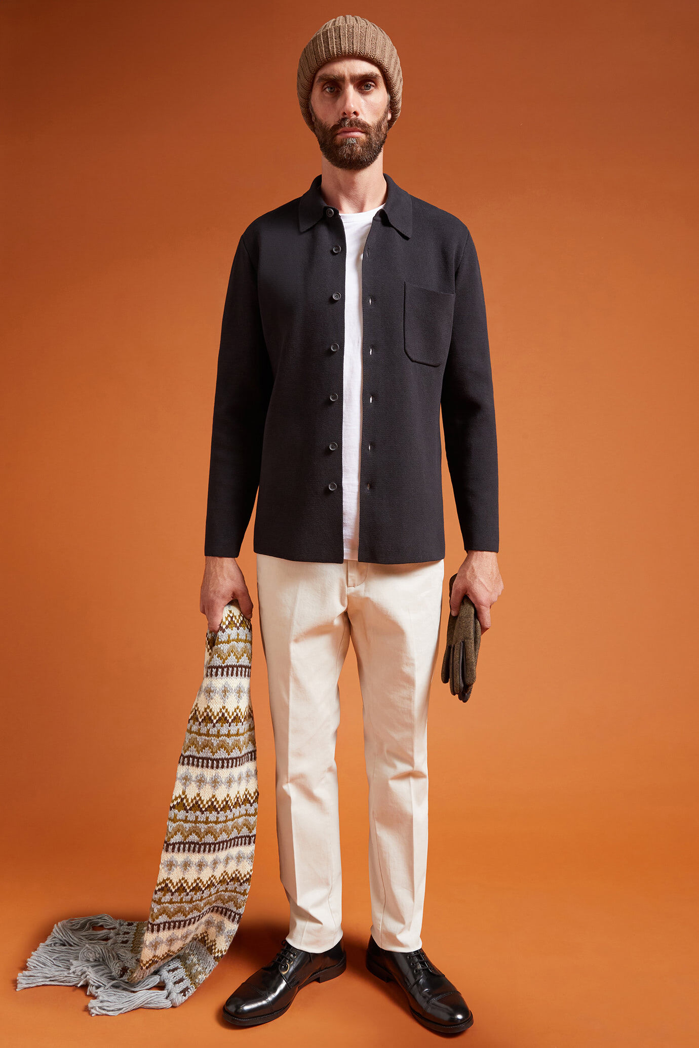 Shacket uomo in jersey 100% cotone Punto Milano regular fit image number 1