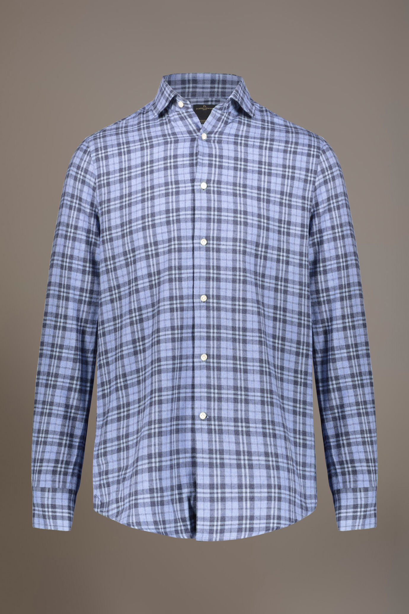Casual shirt with french collar comfort fit flannel tartan fabric image number 4