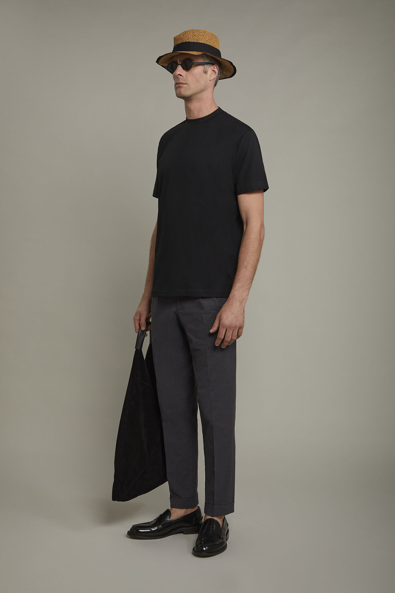 Men’s round neck t-shirt 100% cotton regular fit image number 1
