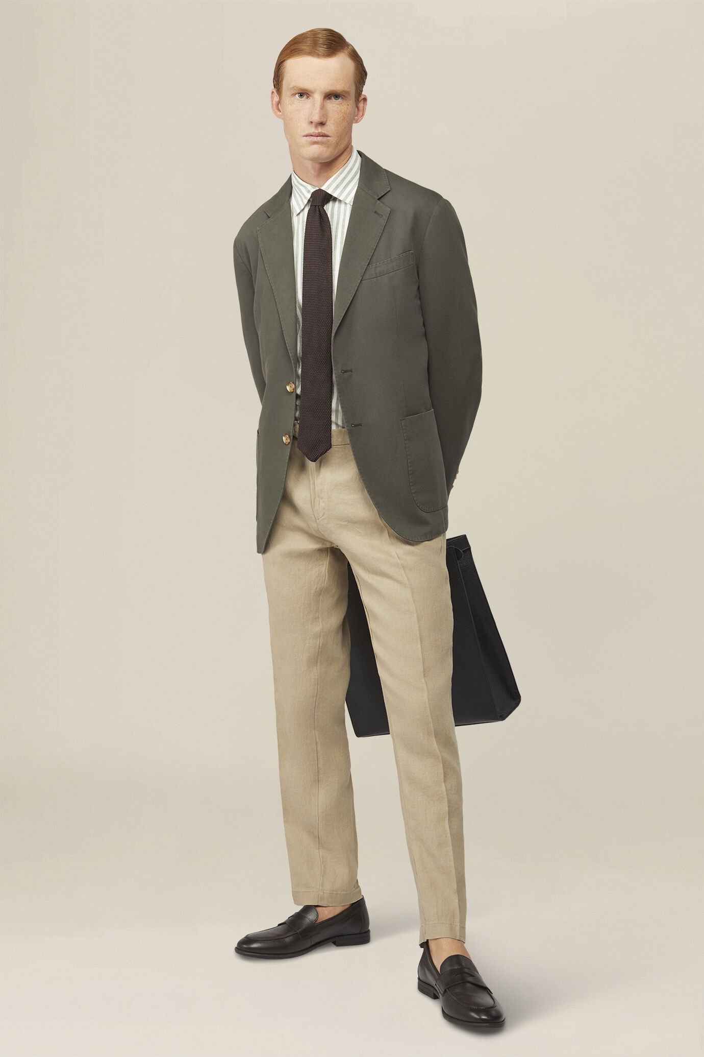 Veste pour homme en tissu twill m&eacute;lang&eacute; lin et coton image number 1