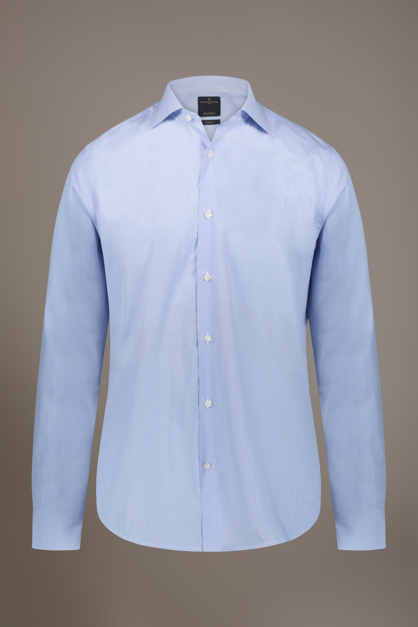 Classic shirt with french collar slim fit yarn dyed thin stripes image number 3