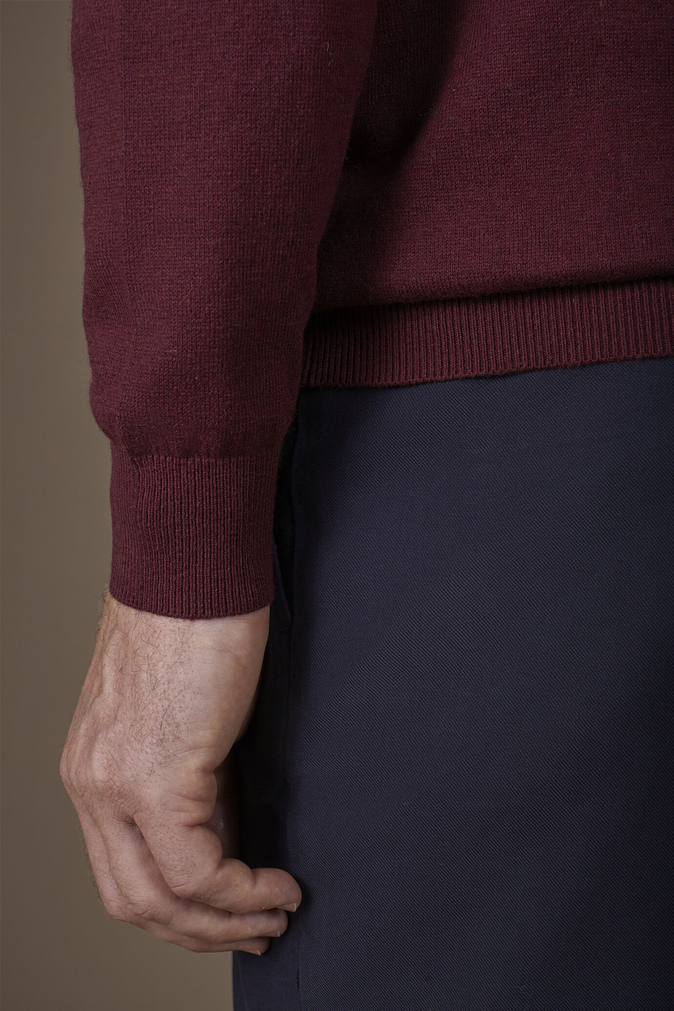 Maglia uomo collo alto lana e cotone regular fit image number 3