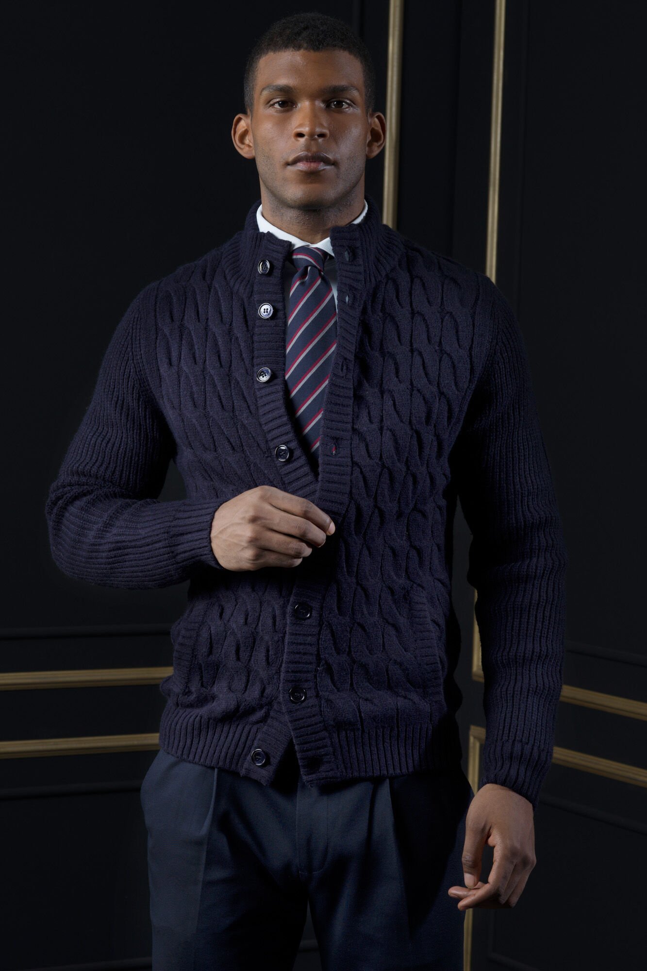 Cable knit cardigan | Doppelganger | Sweaters Men's Online