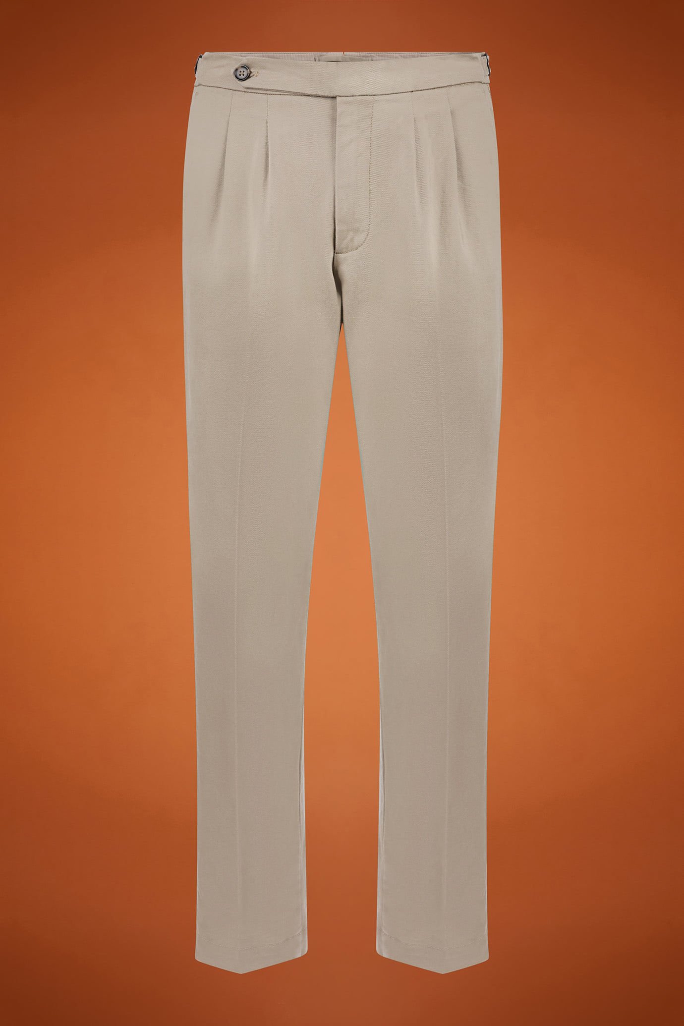 Pantalon pour homme à double pince en toile diagonale, coupe classique image number 4