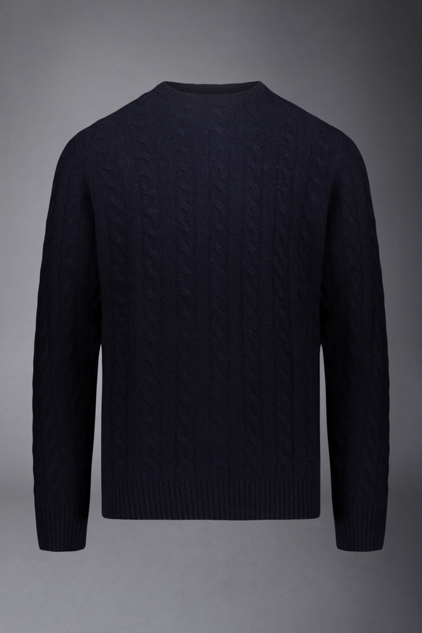 Maglia uomo a trecce girocollo in misto lana lambswool a regular fit image number 5