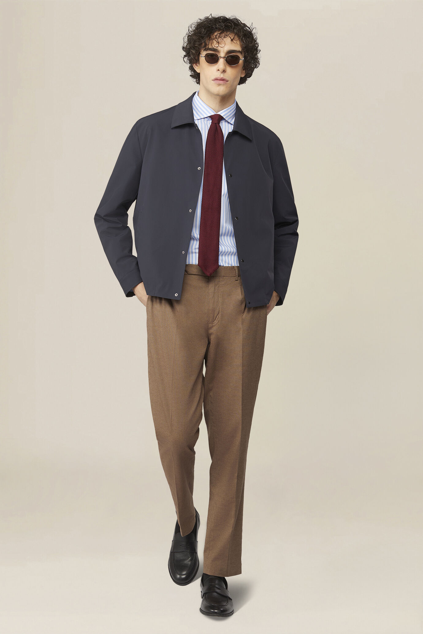 Men's nylon jacket with button fastening image number 1