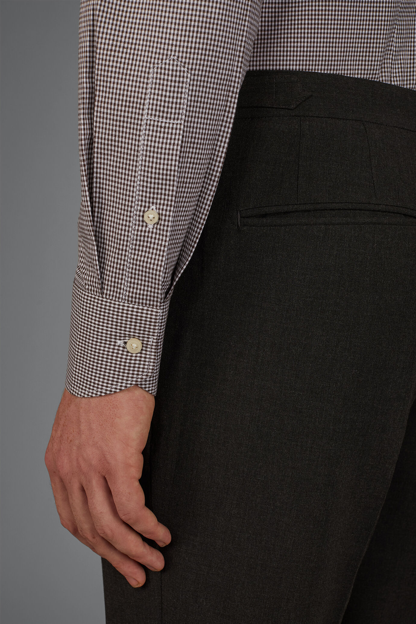 Men&rsquo;s 100% cotton yarn-dyed Vichy check shirt regular fit image number 3