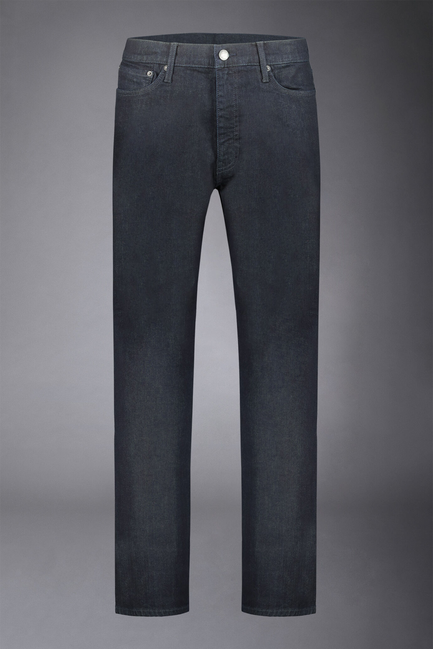 Men's 5-pocket jeans regular fit denim fabric image number 4