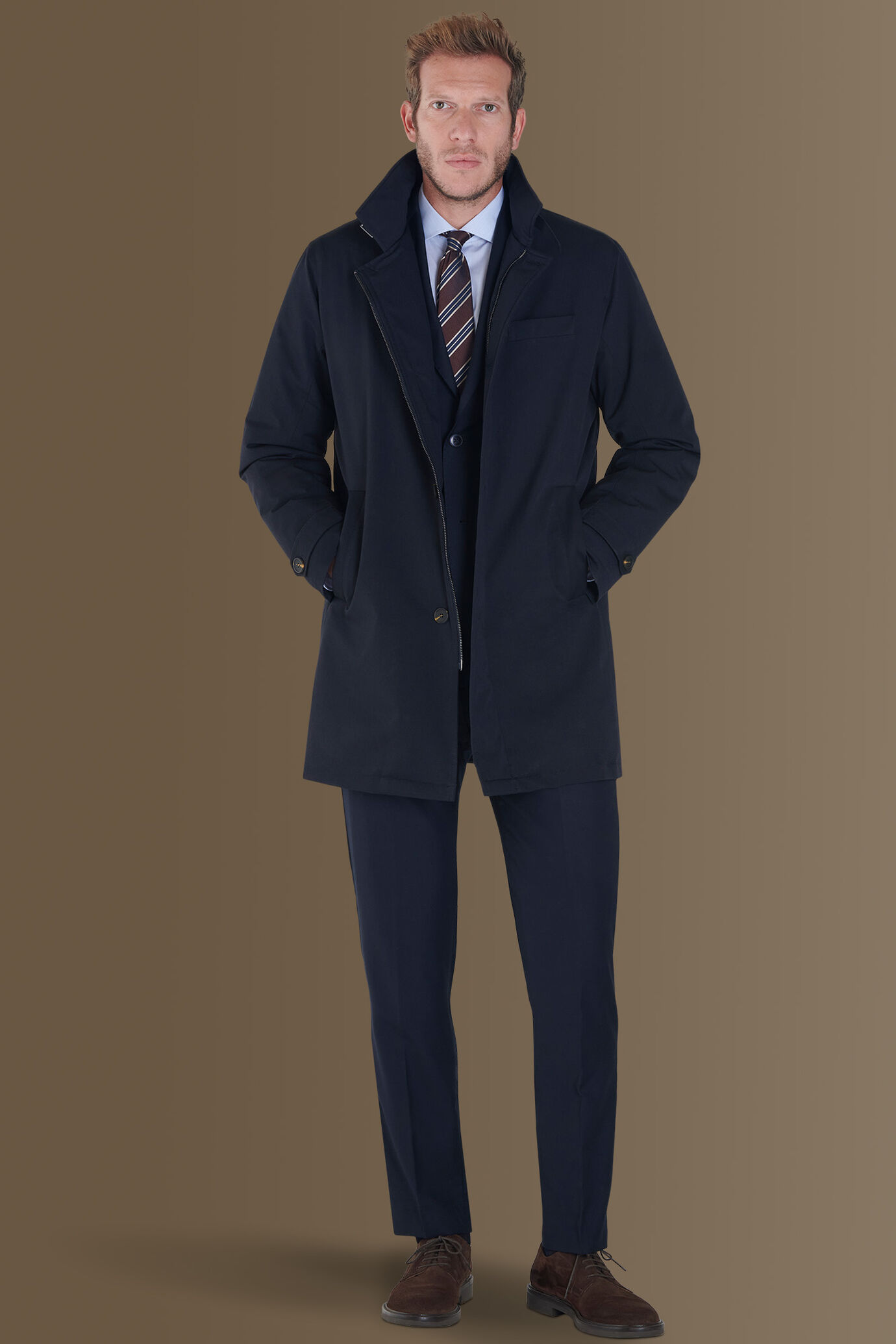 Coated padded tech trench image number 0