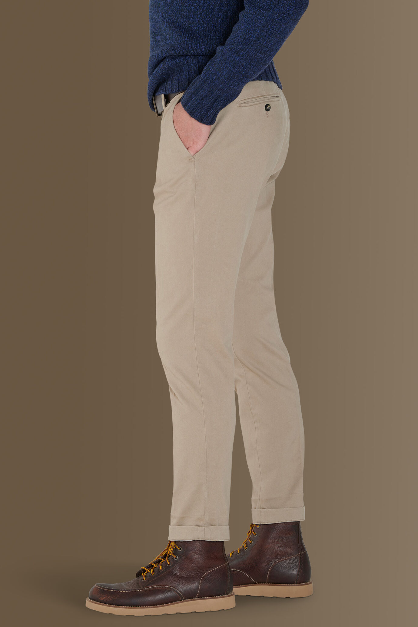 Pantalone classico chino twill elasticizzato image number 2