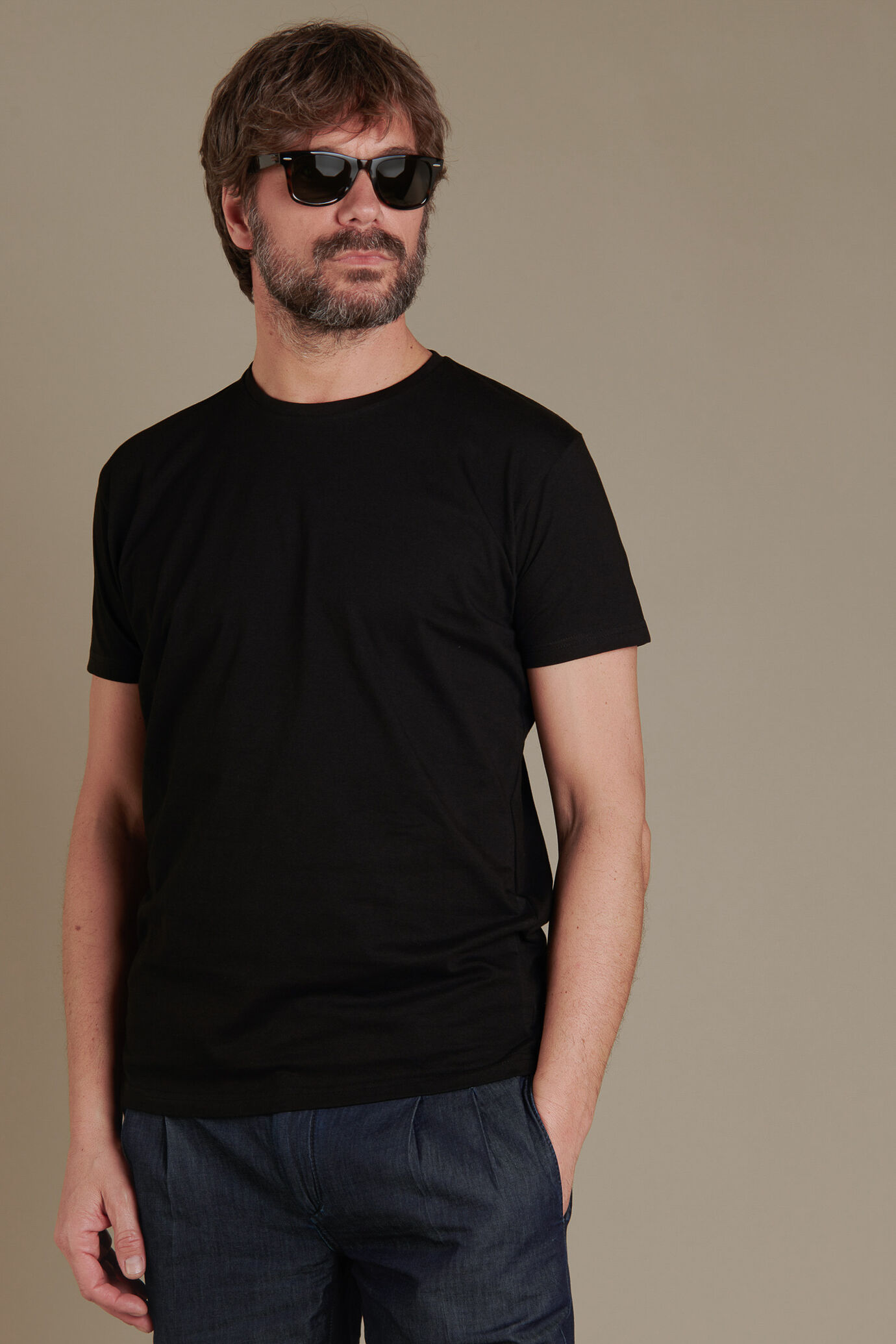 T-shirt manica corta in puro cotone uomo image number 0