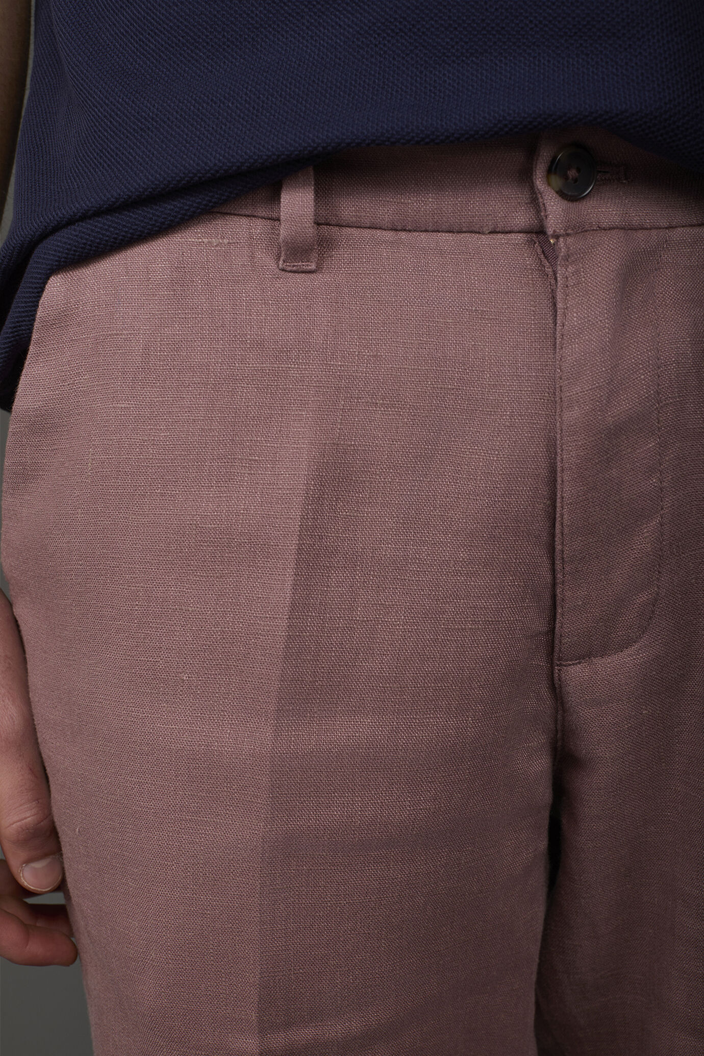 Herren-Bermudashorts mit Gummizug im Bund aus 100 % Leinen image number 2