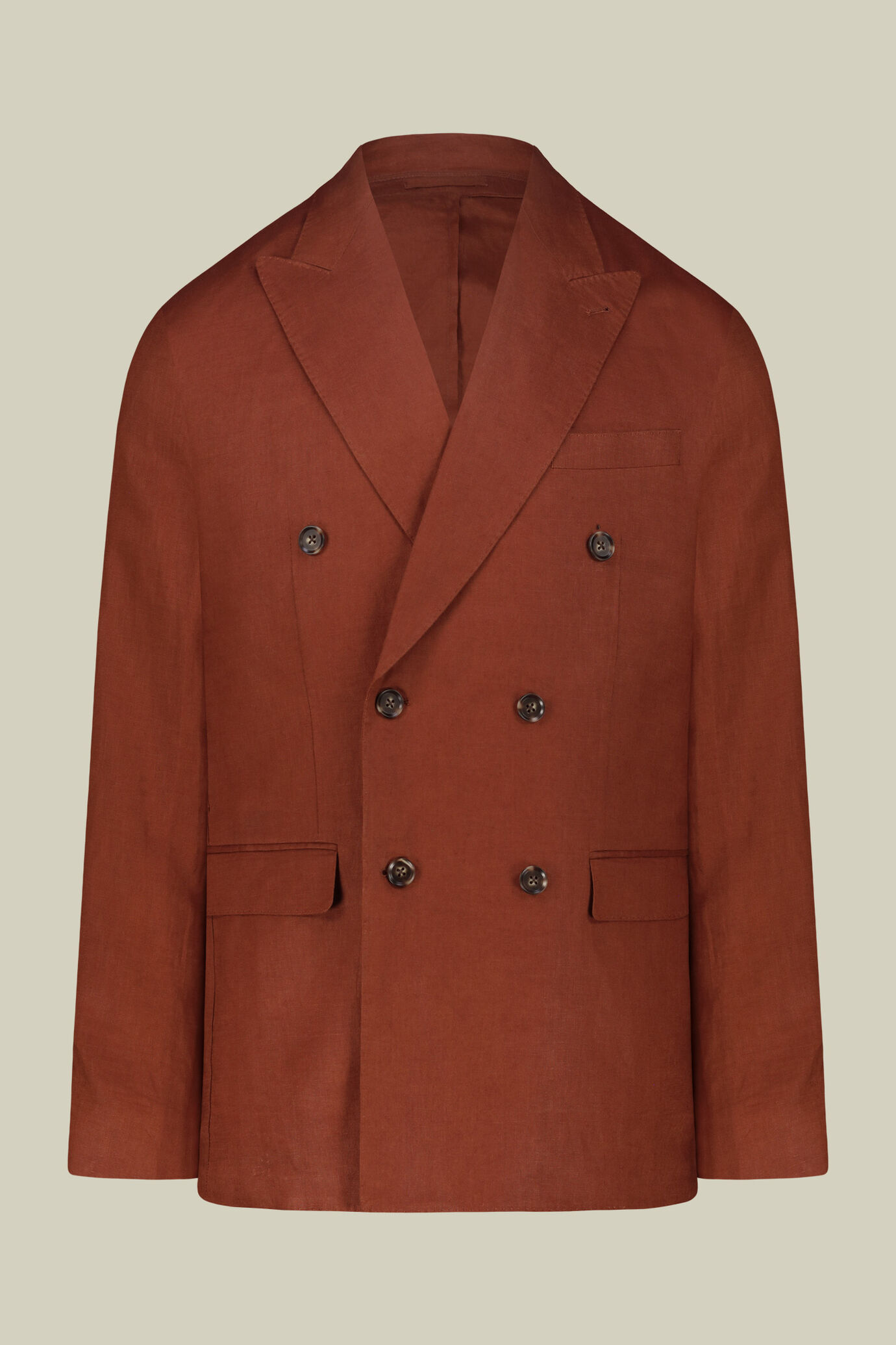 Abito uomo doppiopetto 100% lino regular fit image number 4