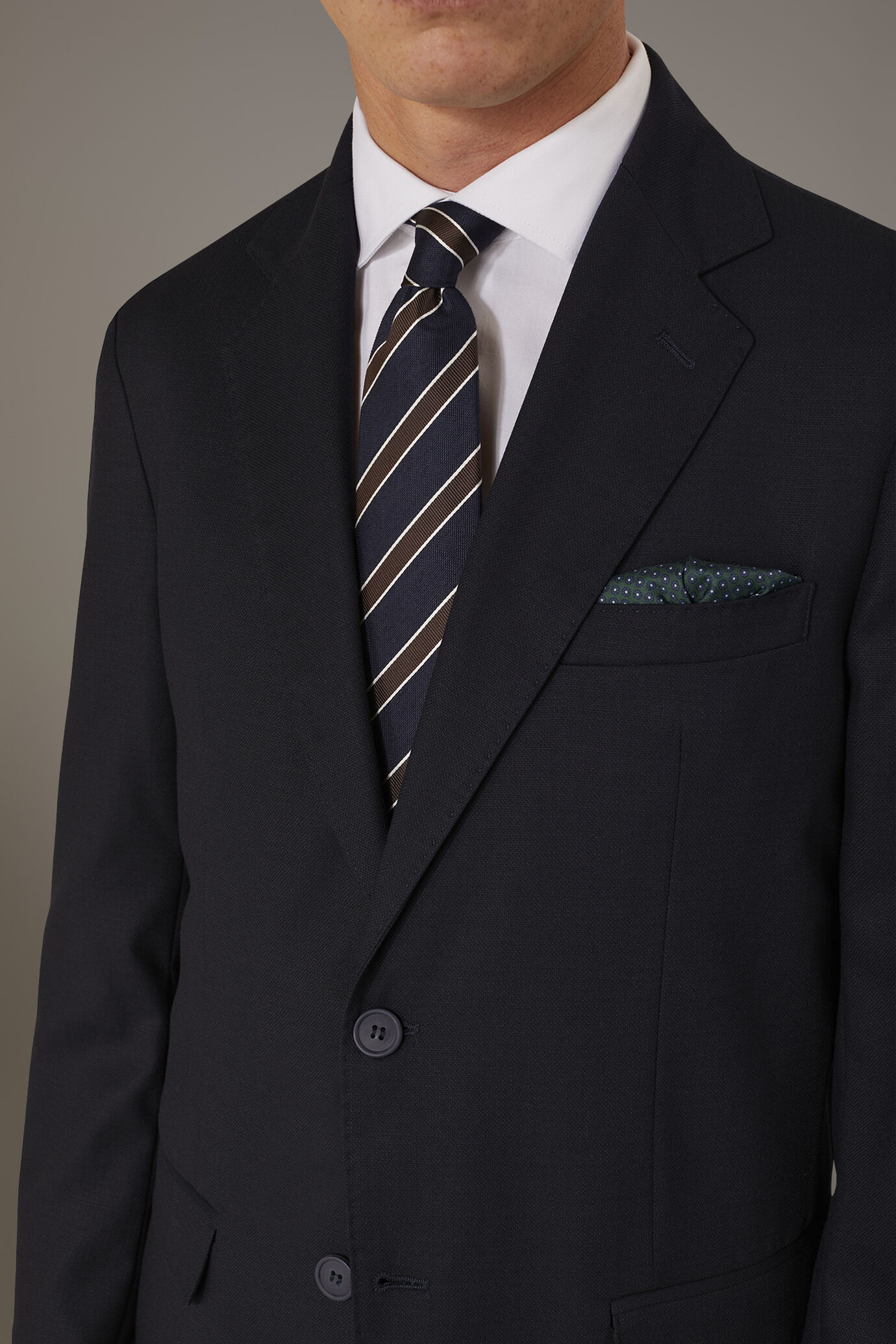 Single breasted jacket solid colour dobby fabric image number 2