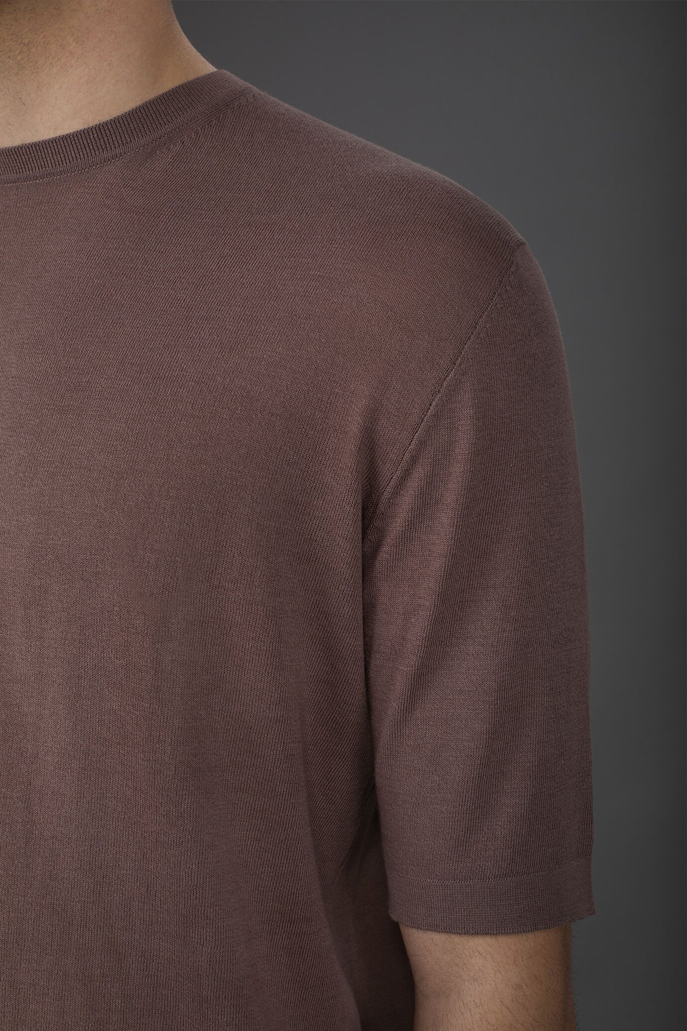 T-shirt homme en maille, manches courtes, 100% coton crêpe image number 3