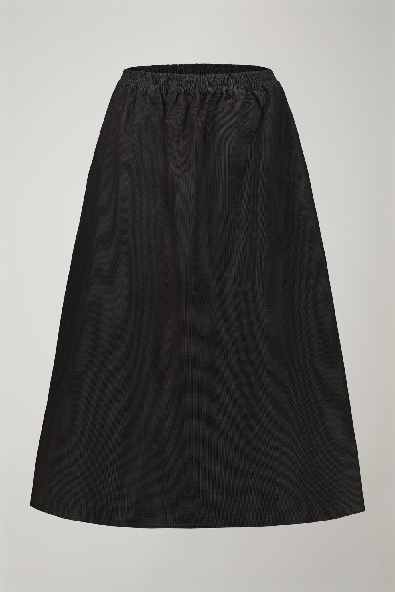 Gonna donna 100% cotone svasata con elastico in vita microcheck regular fit image number 4