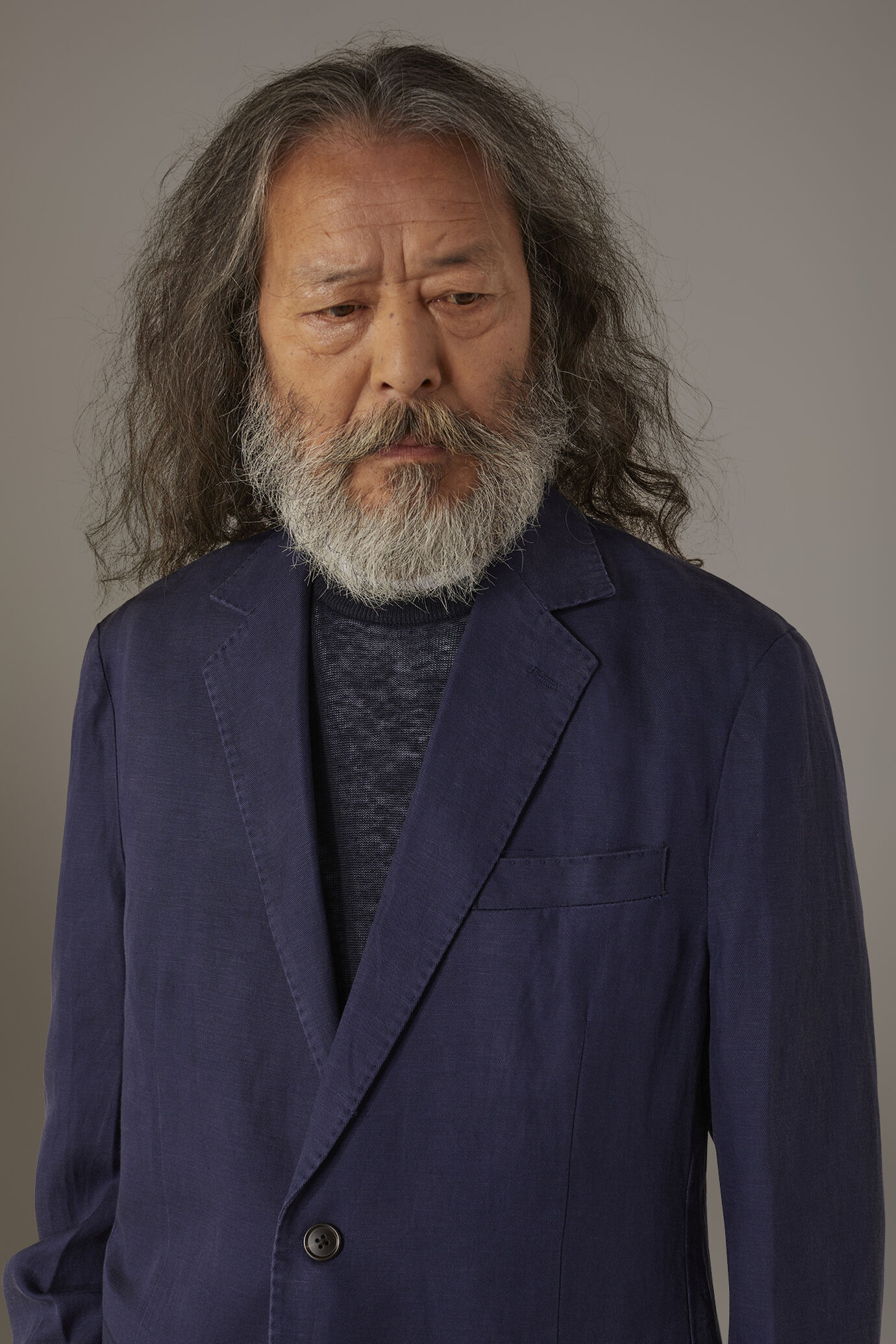 Single breasted linen blend jacket with flap pocket image number 1