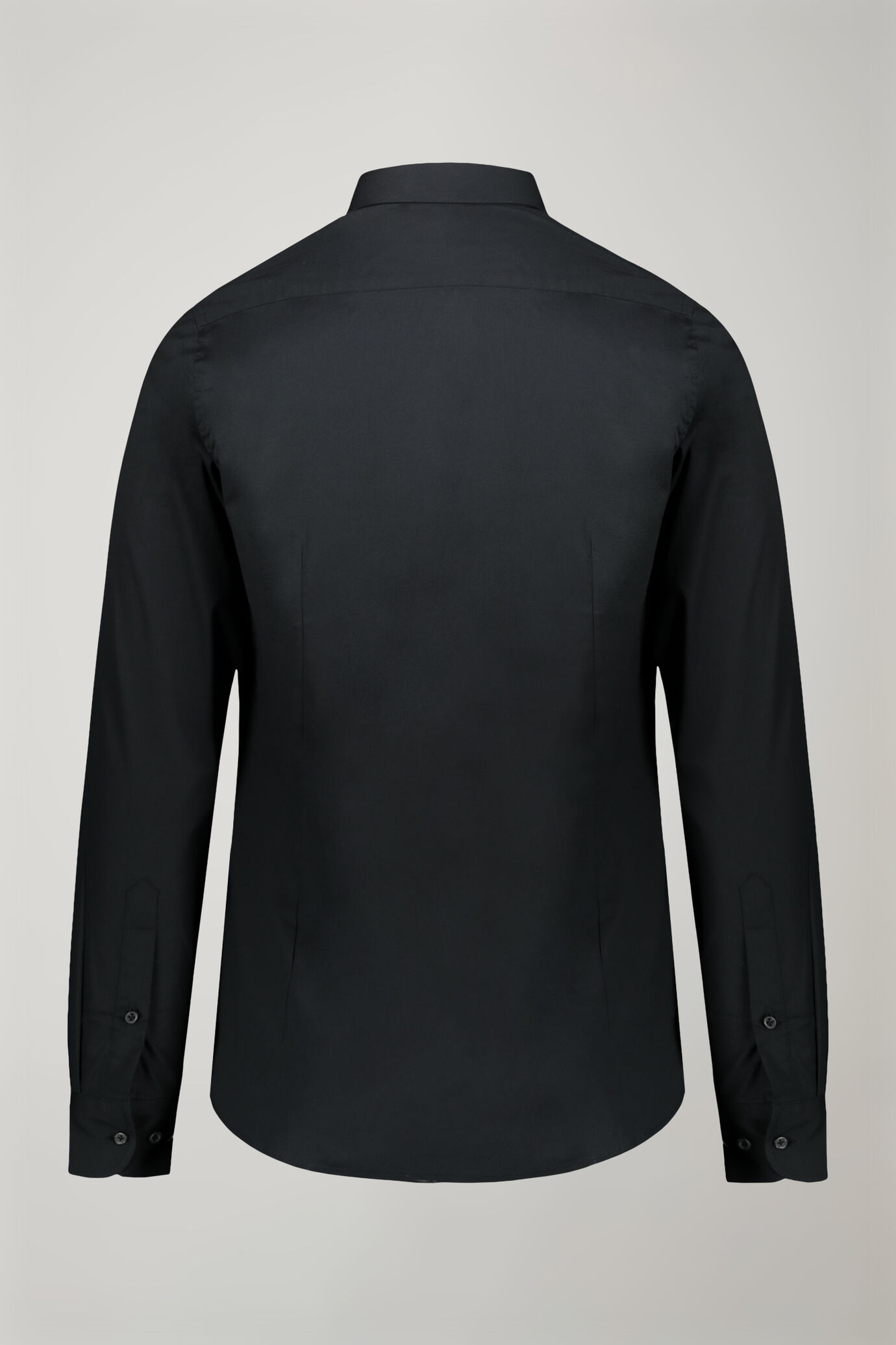 Men's French collar classic shirt stretch slub fabric image number 6