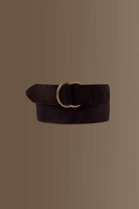 Adjustable belt combined leather suede