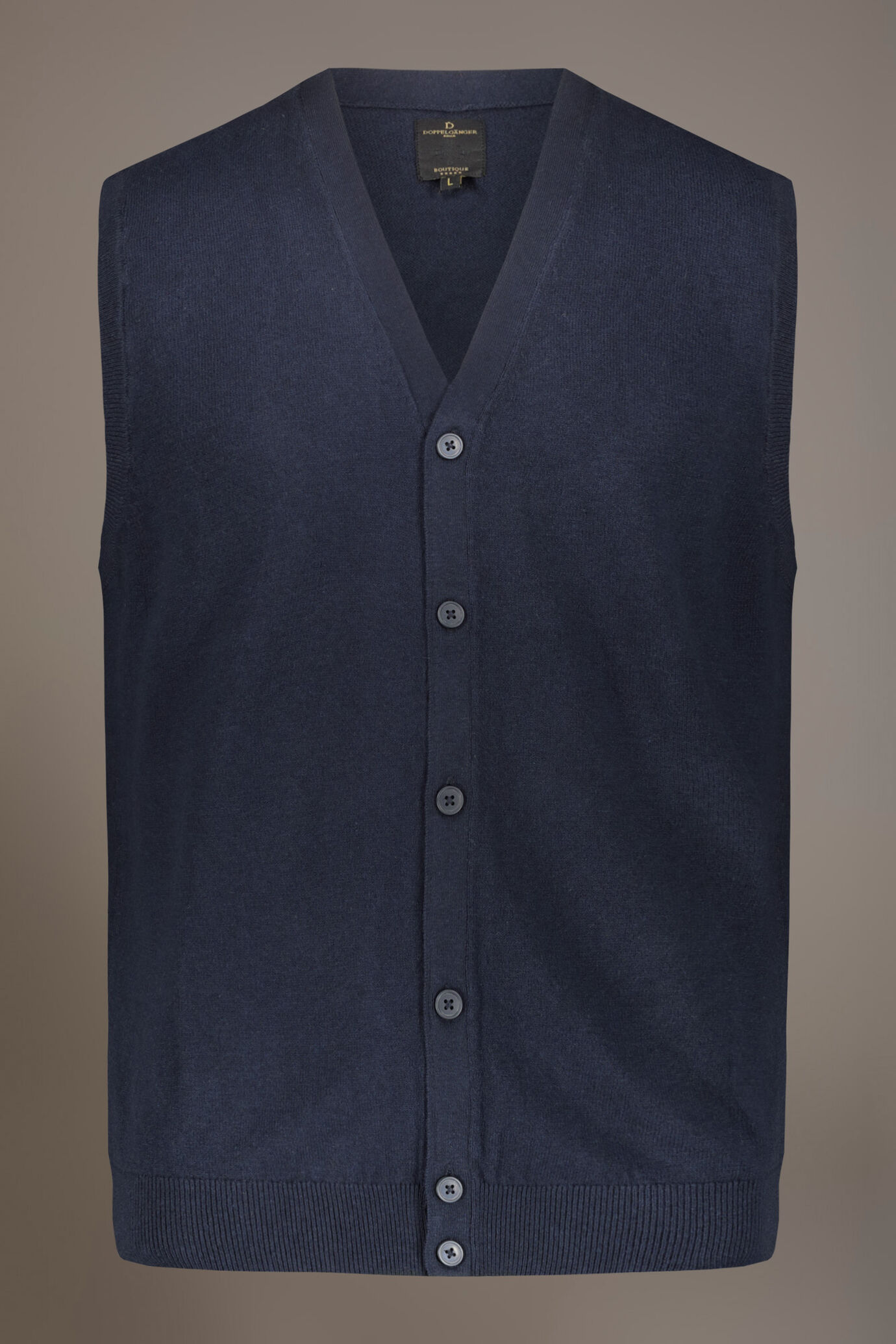Wool blend V-neck knitted vest image number 3
