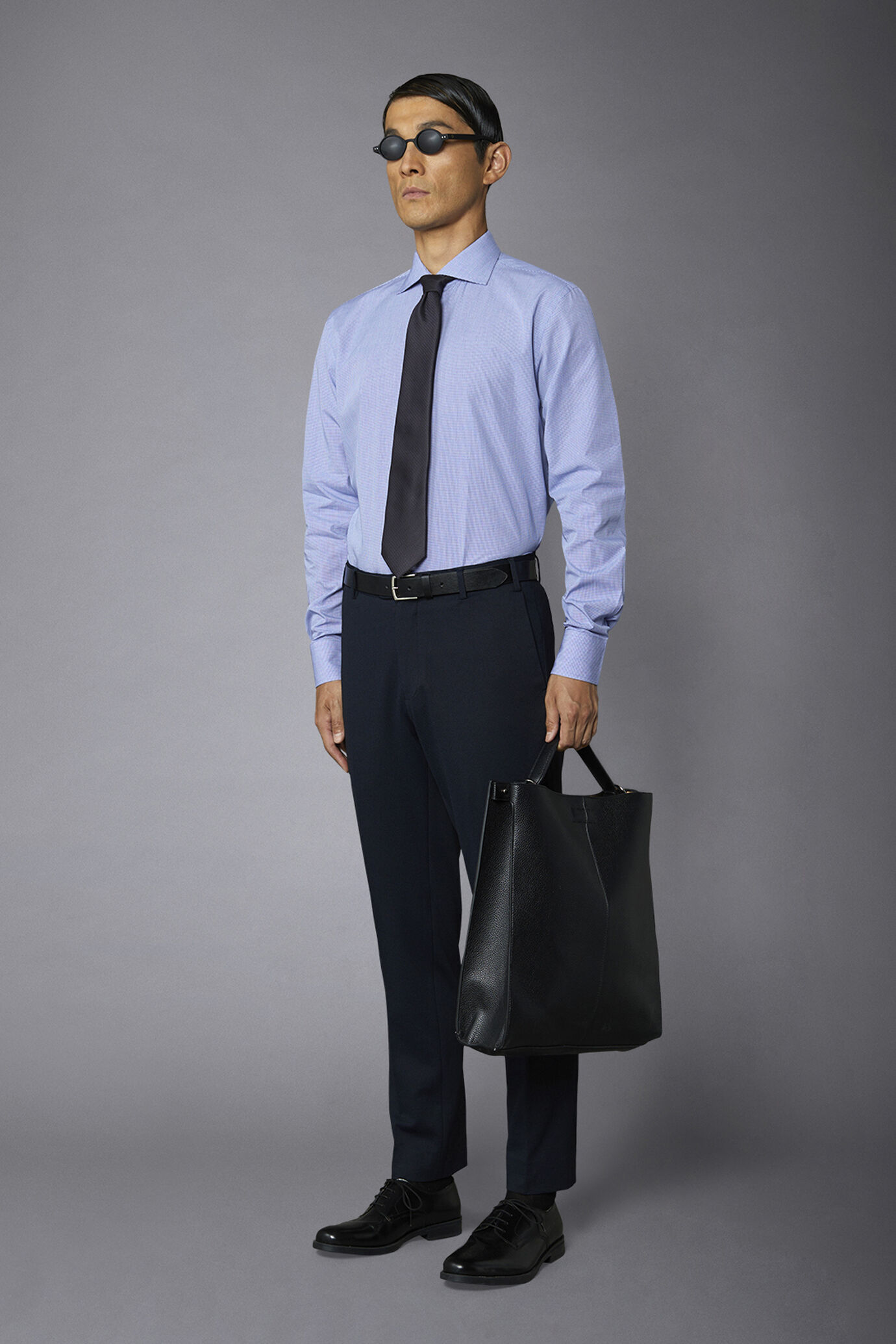 Camicia classica uomo collo francese slim fit tessuto vichy image number 1