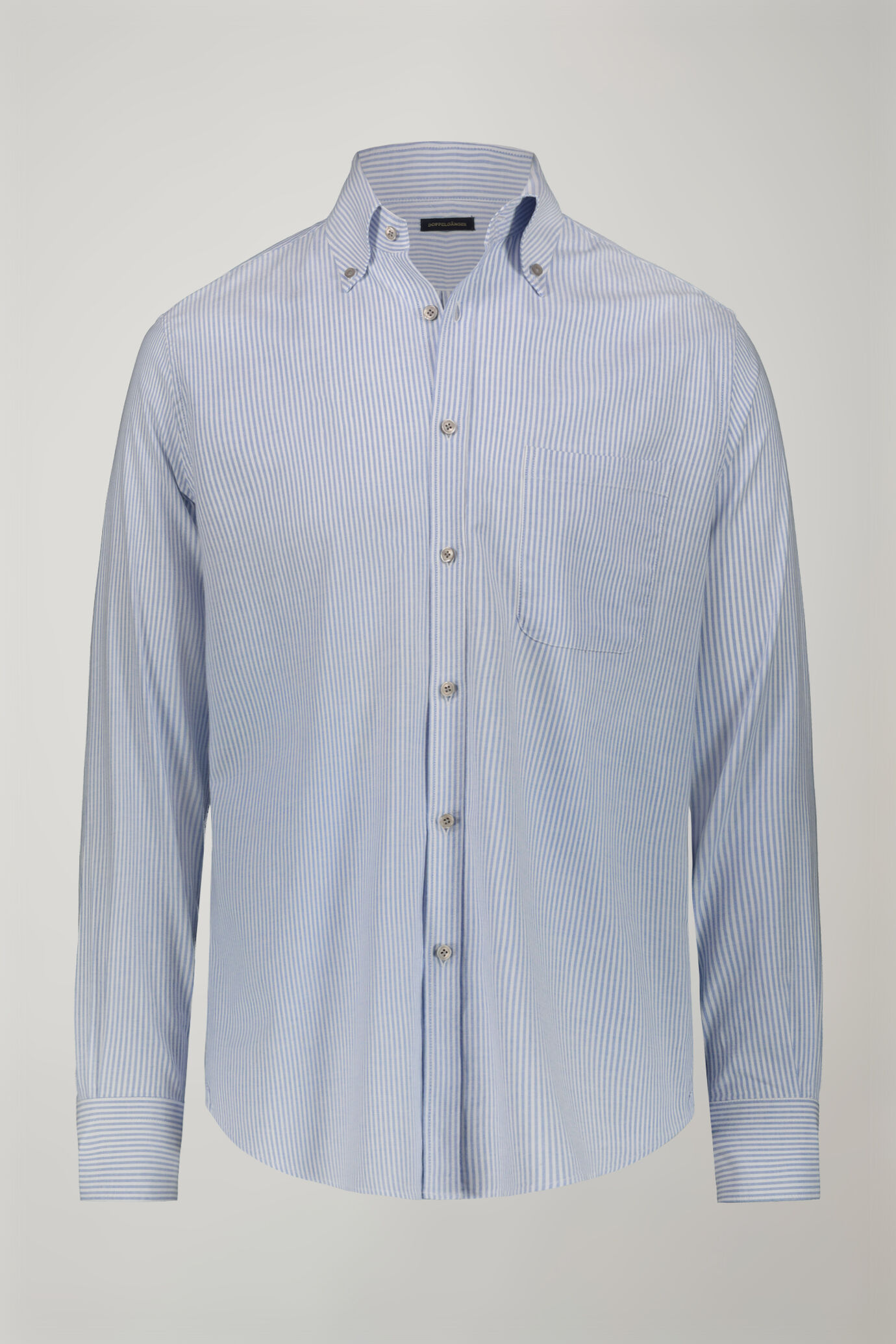 Camicia classica uomo collo button down tessuto Oxford rigato ultra leggero comfort fit image number 5