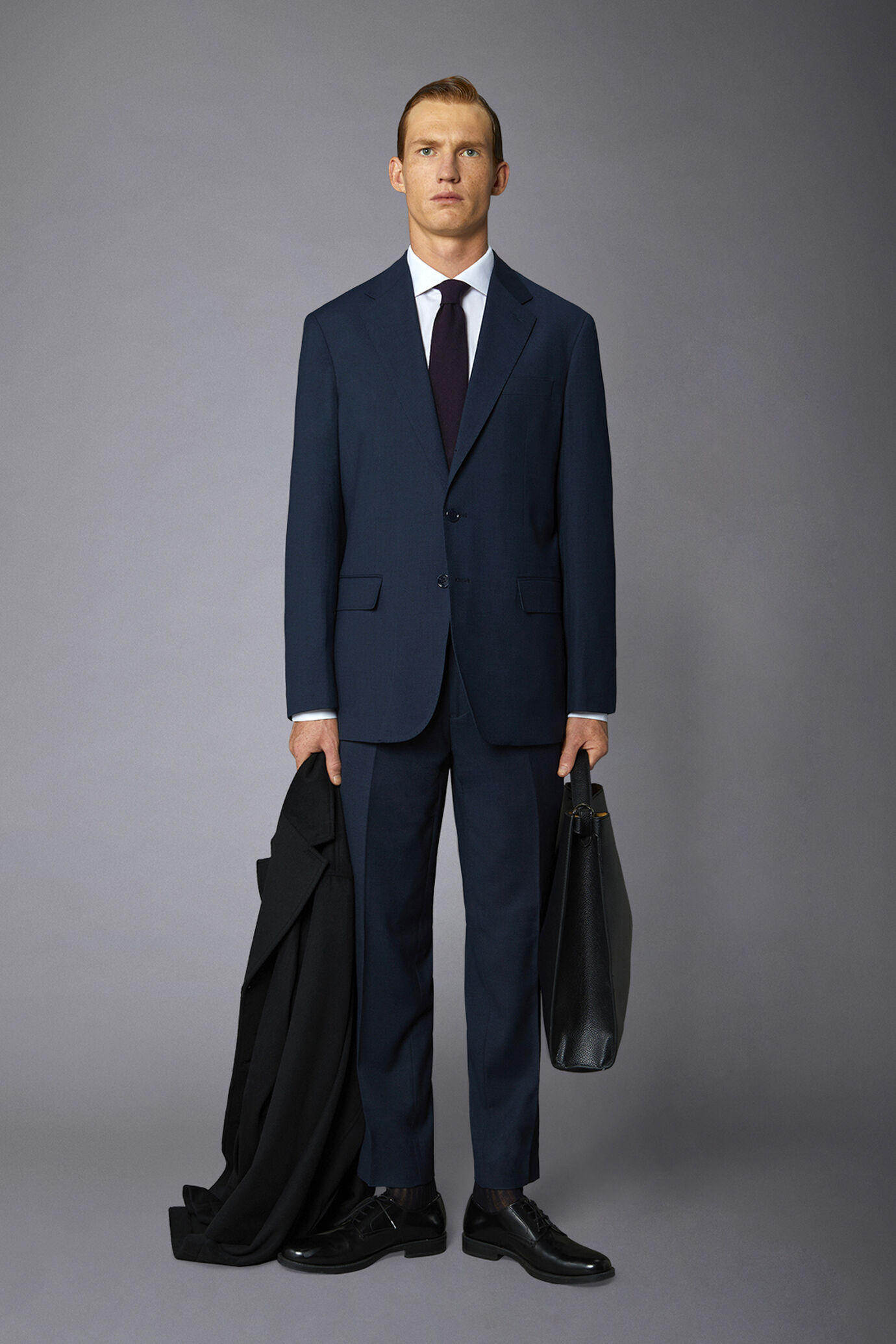 Regular fit single-breasted suit in partridge eye fabric