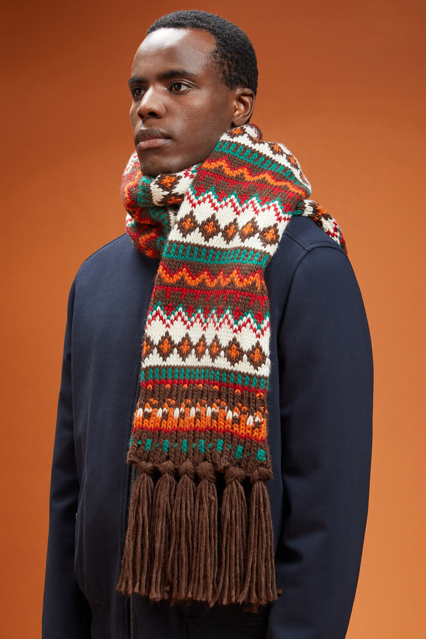 Strickschal für Herren mit Norwegermuster image number 1