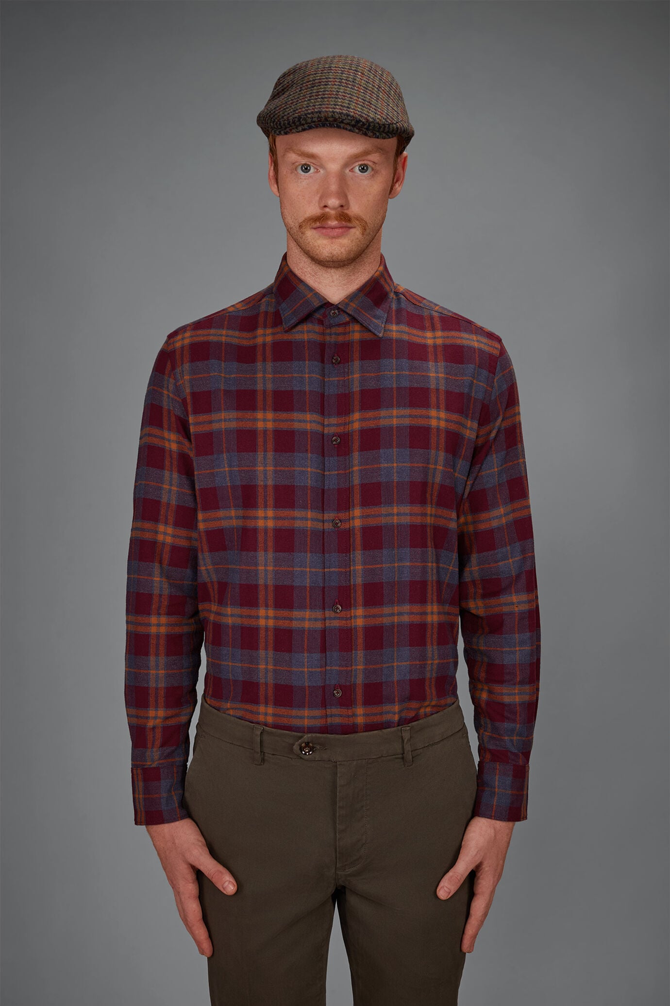 Camicia uomo in tessuto flanella leggero a quadri image number 1