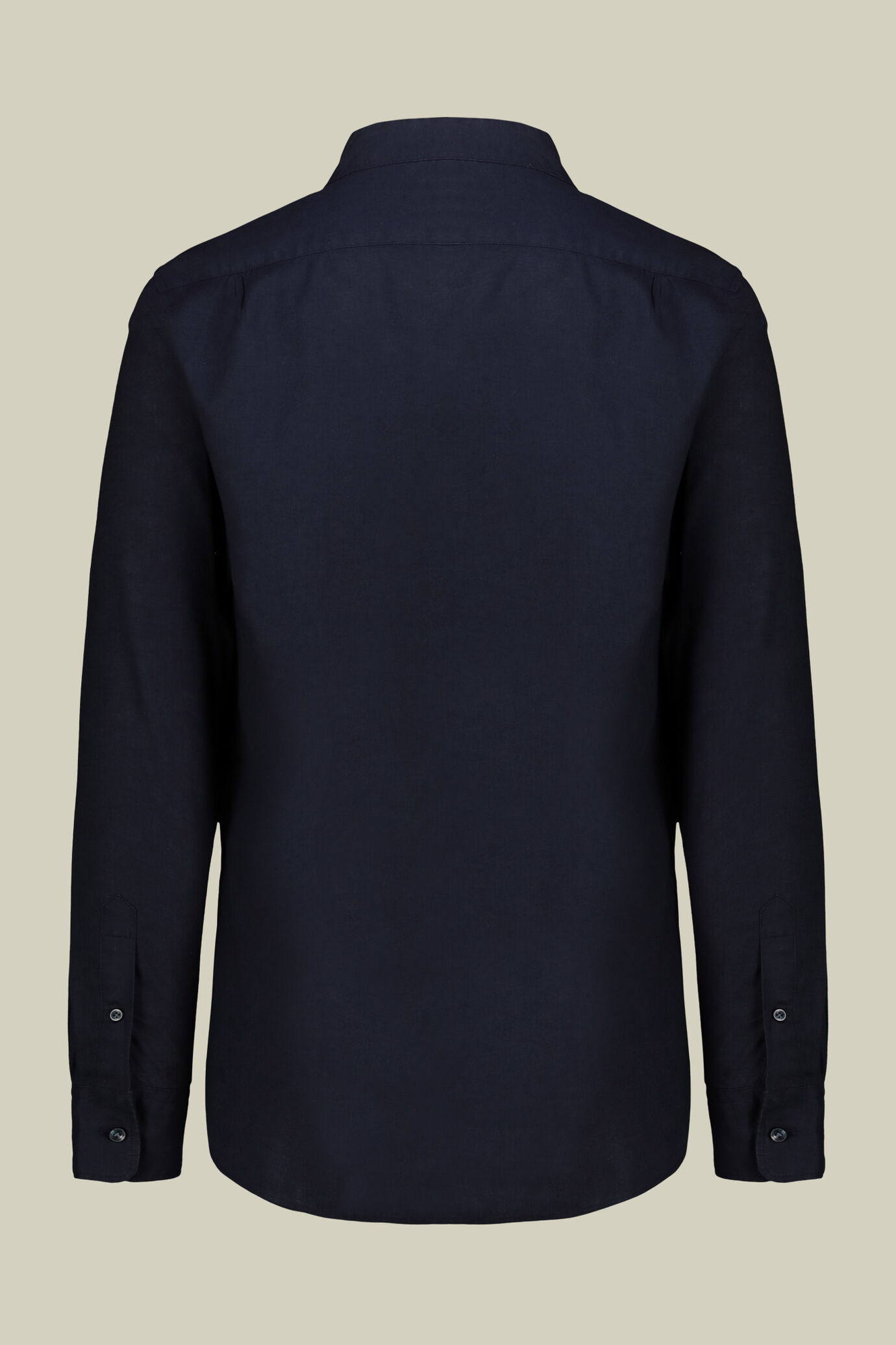 Casual men's shirt with mandarin collar and half button fastening, washed linen and cotton fabric image number 5