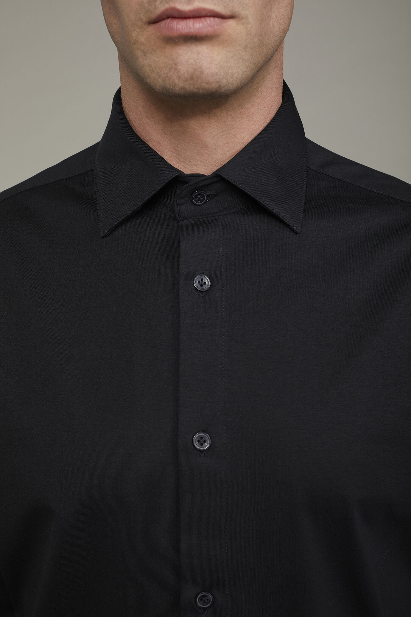Polo camicia uomo a manica lunga con collo classico 100% cotone piquet regular fit image number 3