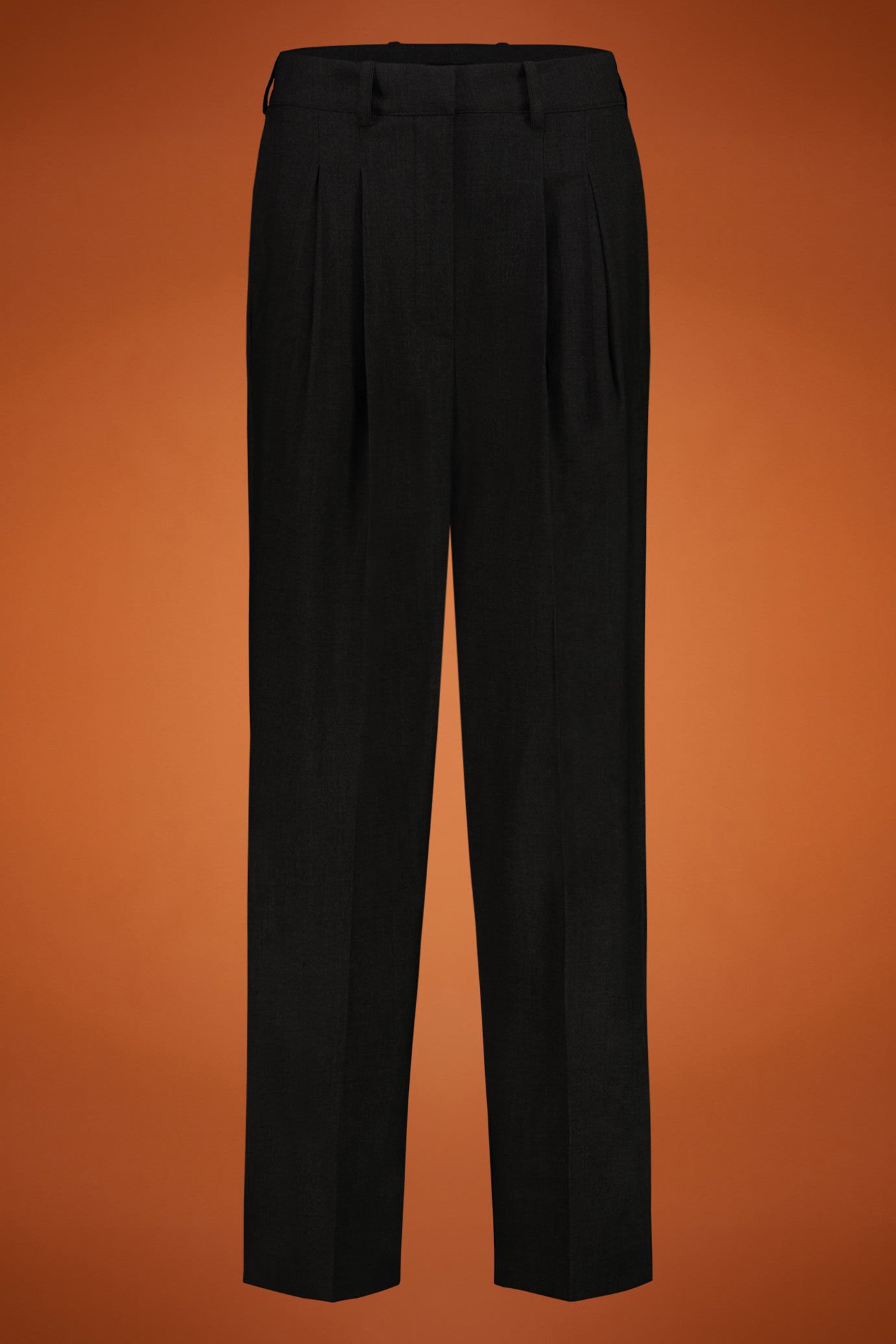 Damenhose aus Wollmischung mit Bundfalten