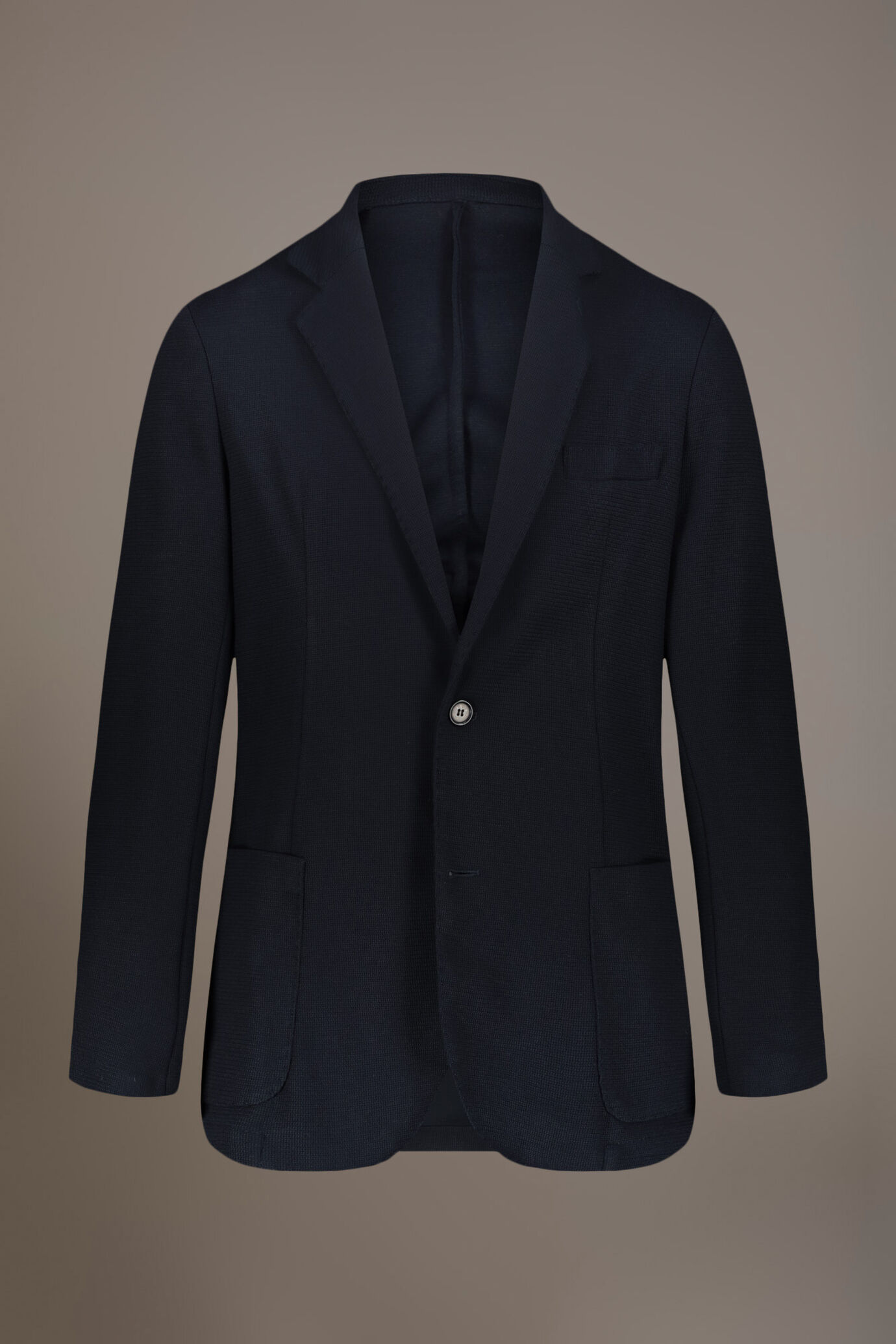 Giacca monopetto in jersey con tasche a toppa made in Italy image number 5
