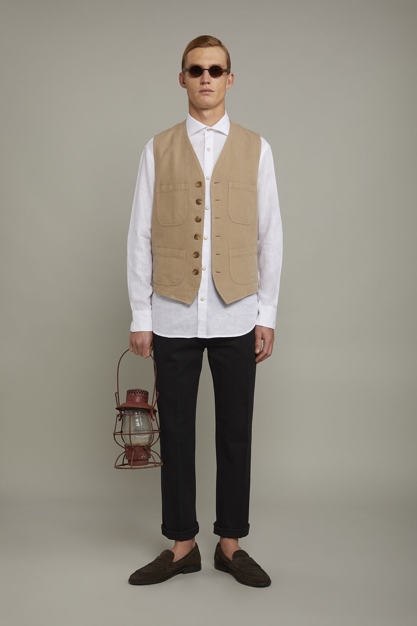 Pantalone uomo 5 tasche tessuto in cotone costruzione twill elasticizzato regular fit image number 0